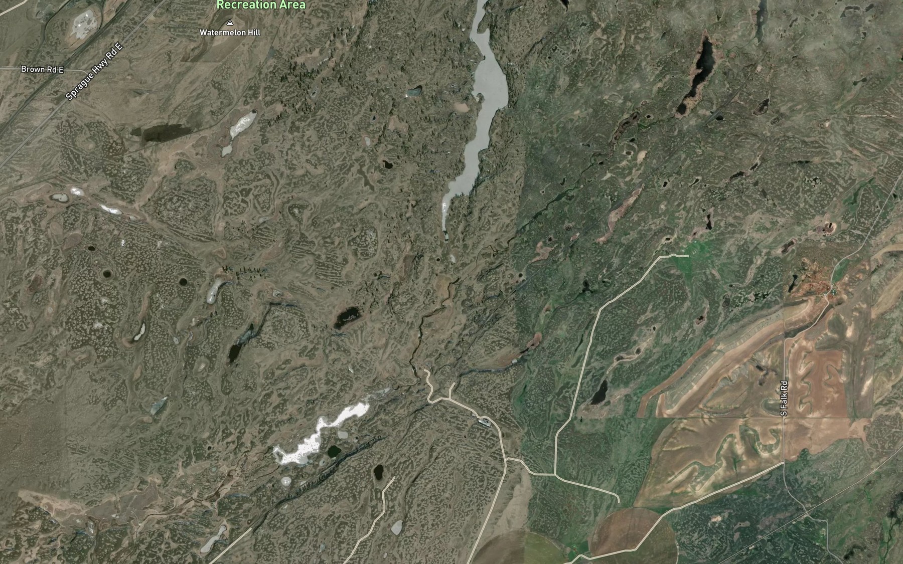 Satellite map of the Damage Creek