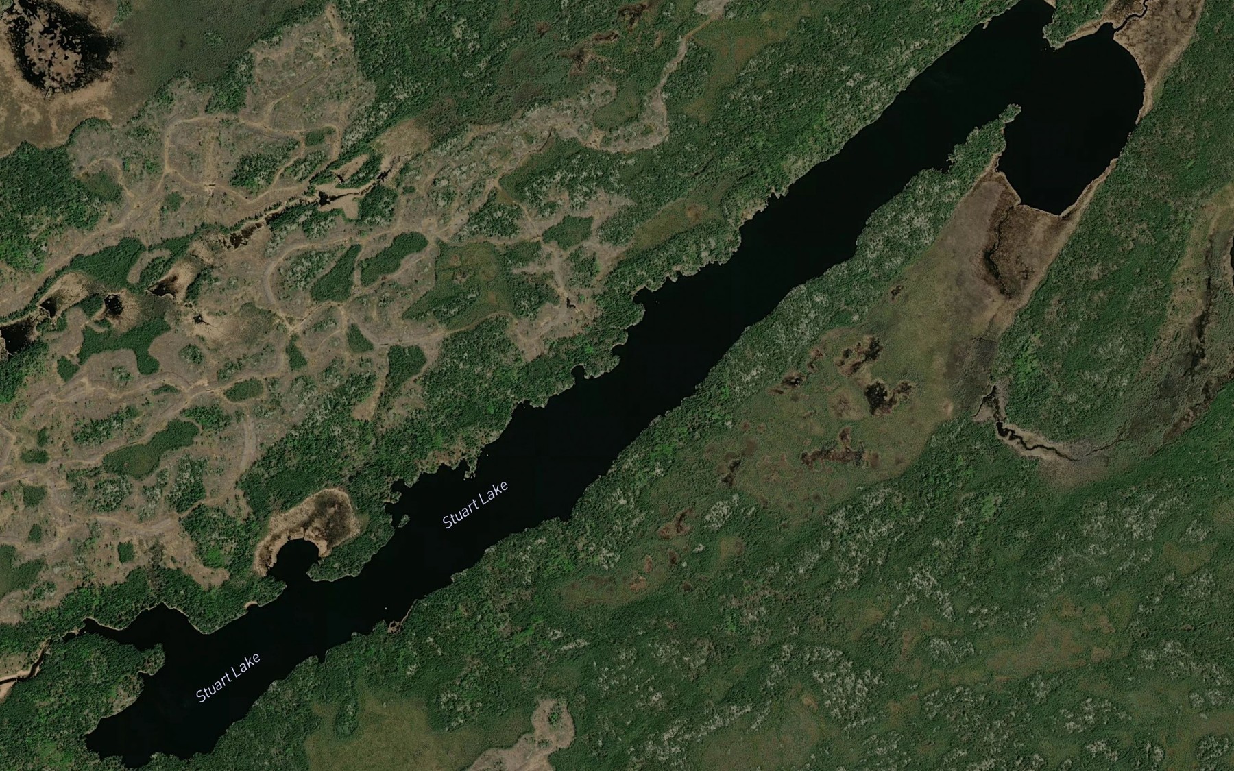 Satellite map of the Stuart Lake