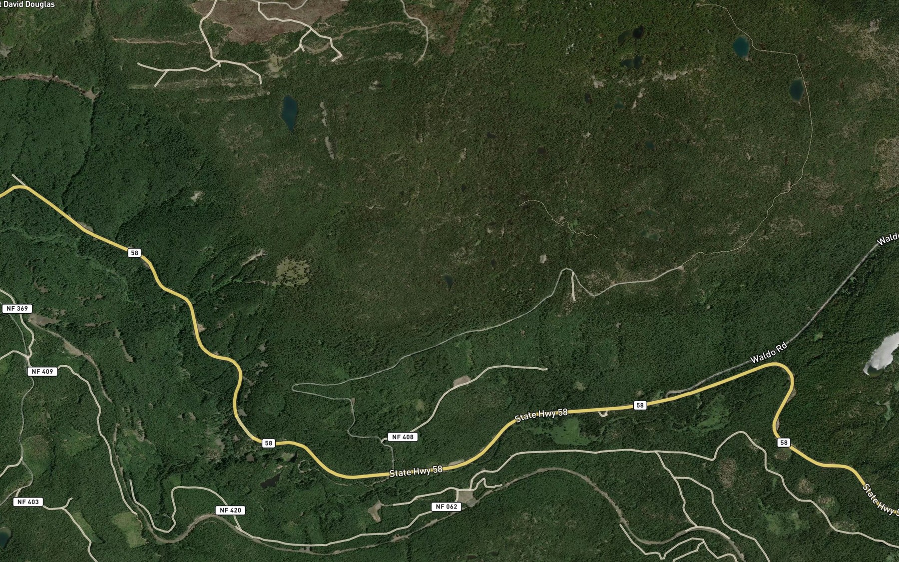 Satellite map of the Boo Boo Lake