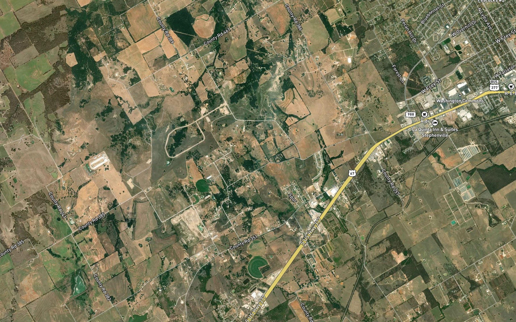 Satellite map of the Huckabee Lake