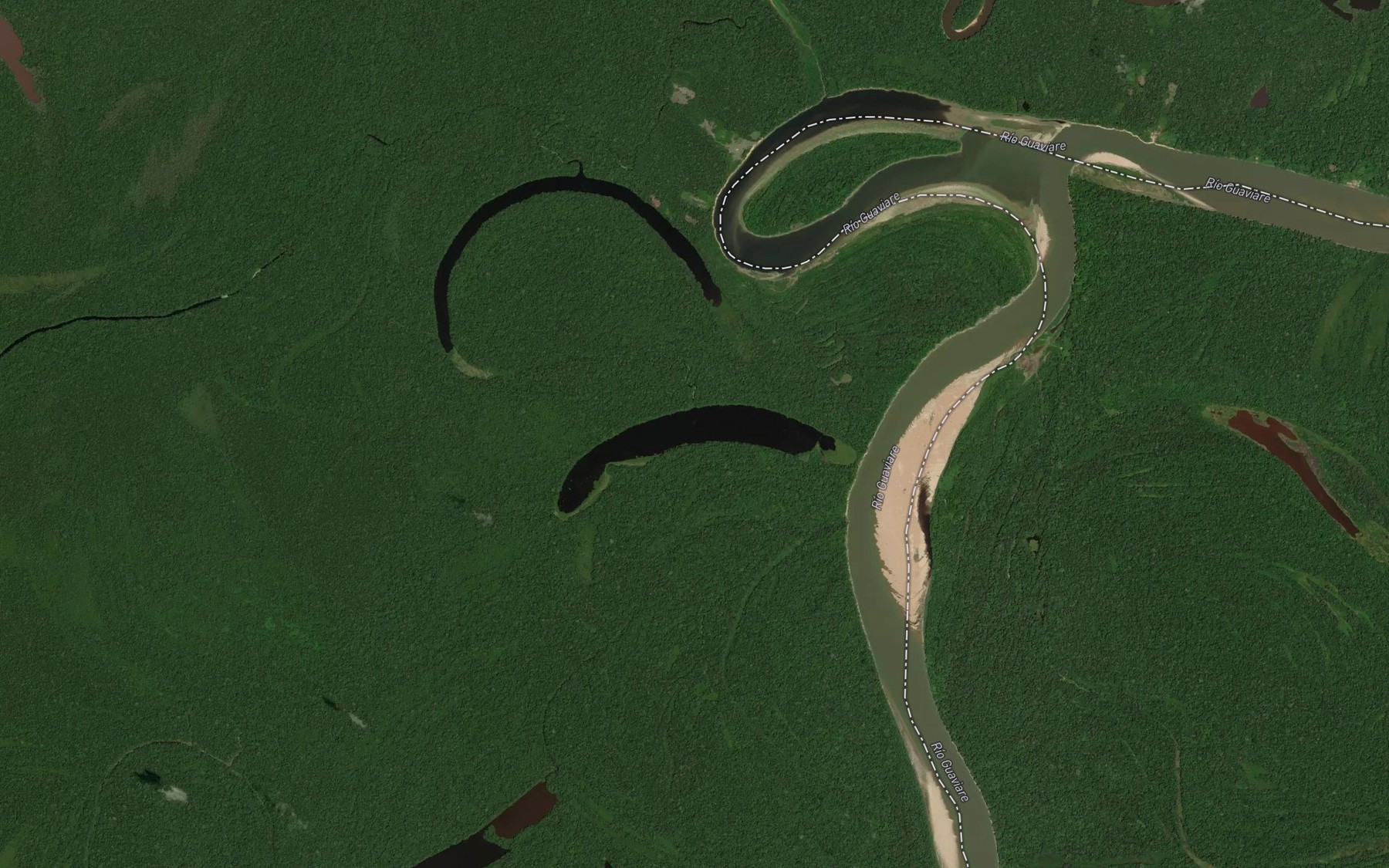 Satellite map of the Laguna Caribe