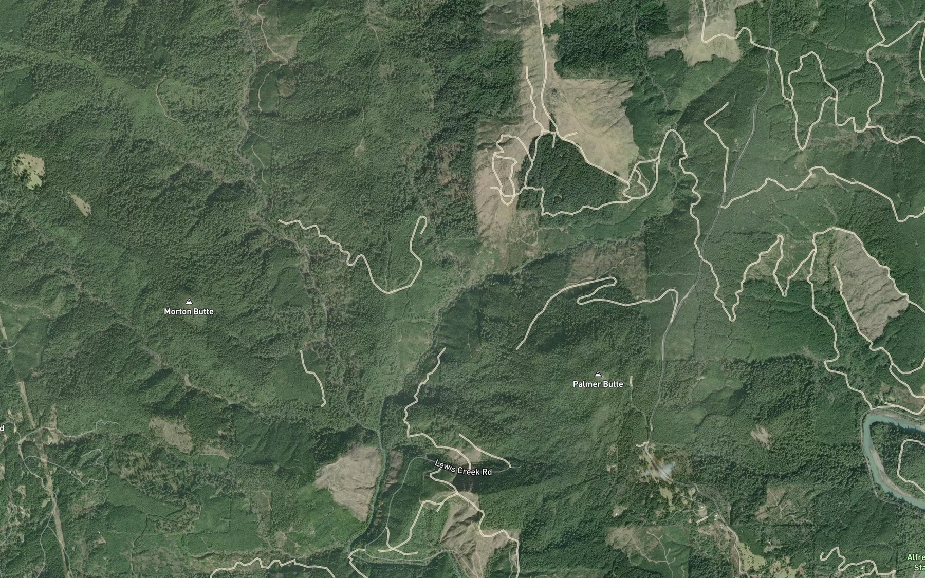 Satellite map of the Ransom Creek