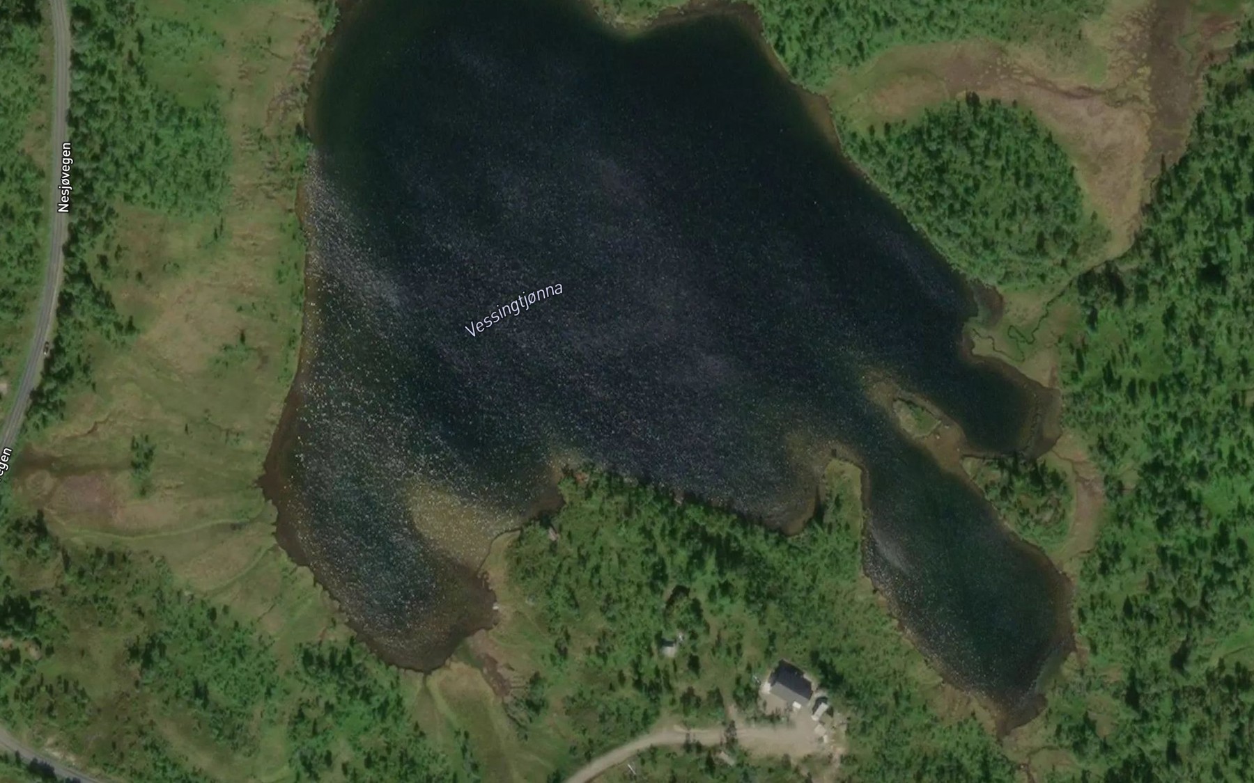 Satellite map of the Vessingtjorna