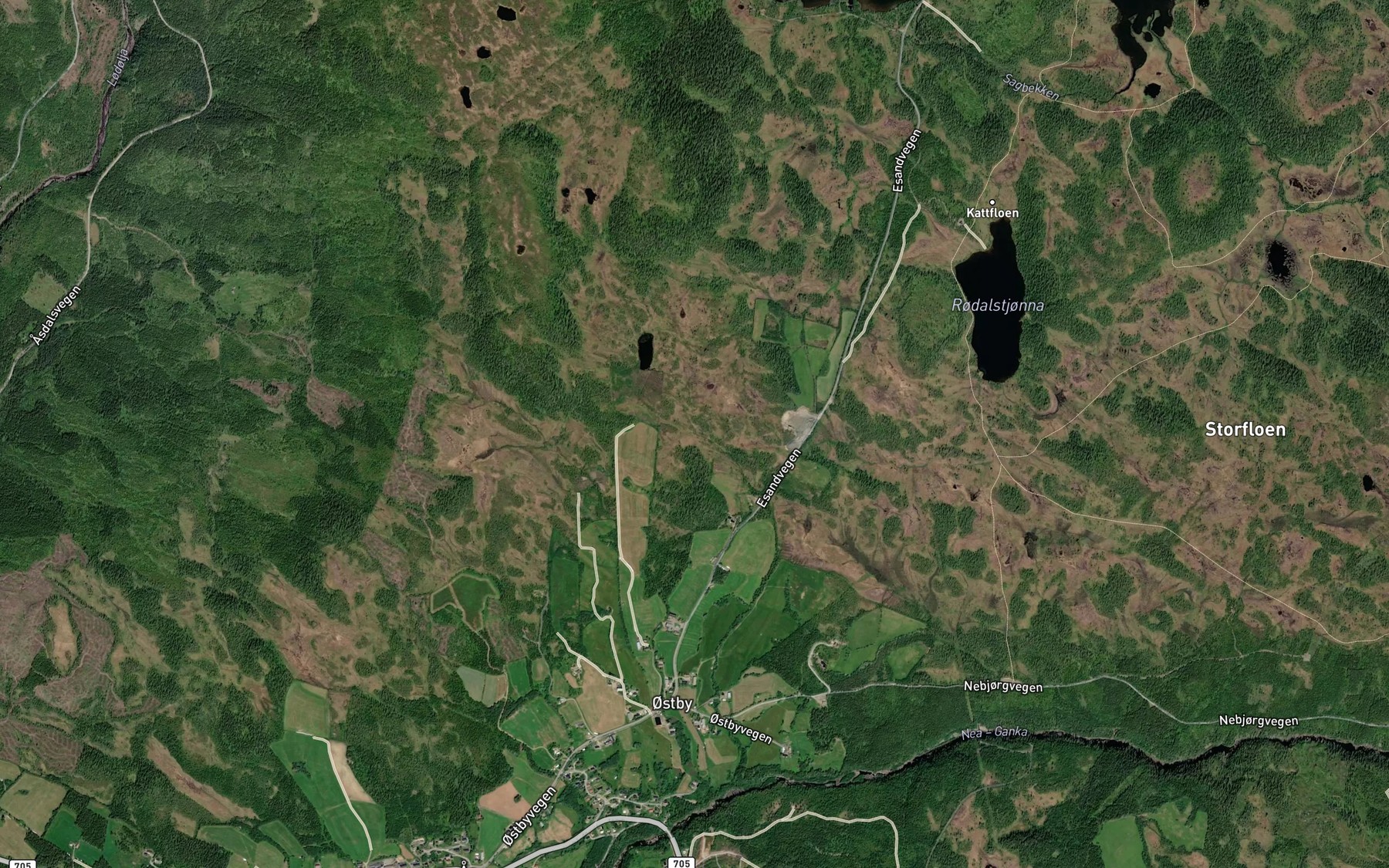 Satellite map of the Sjurdsbekken