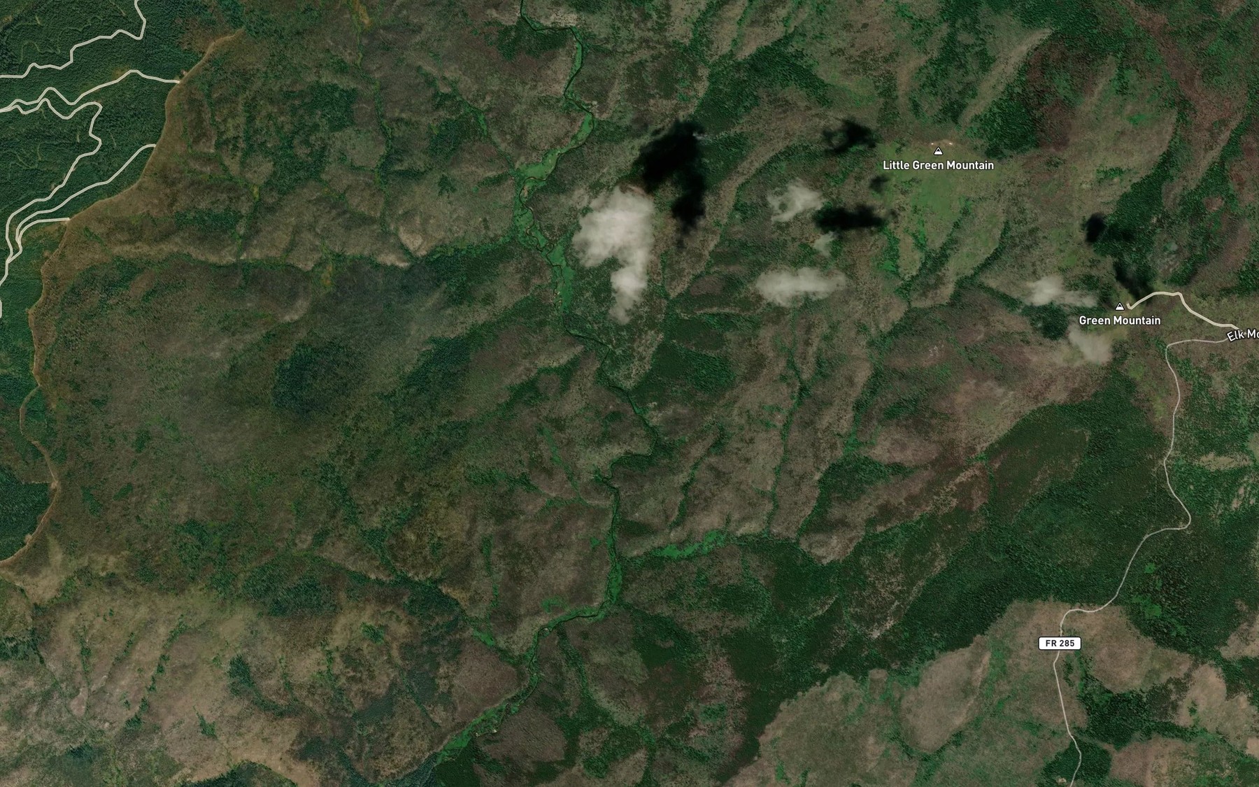 Satellite map of the Burn Creek