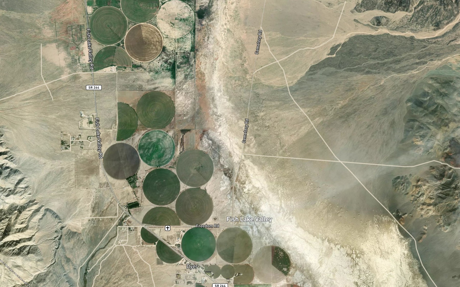 Satellite map of the Perry Aiken Creek