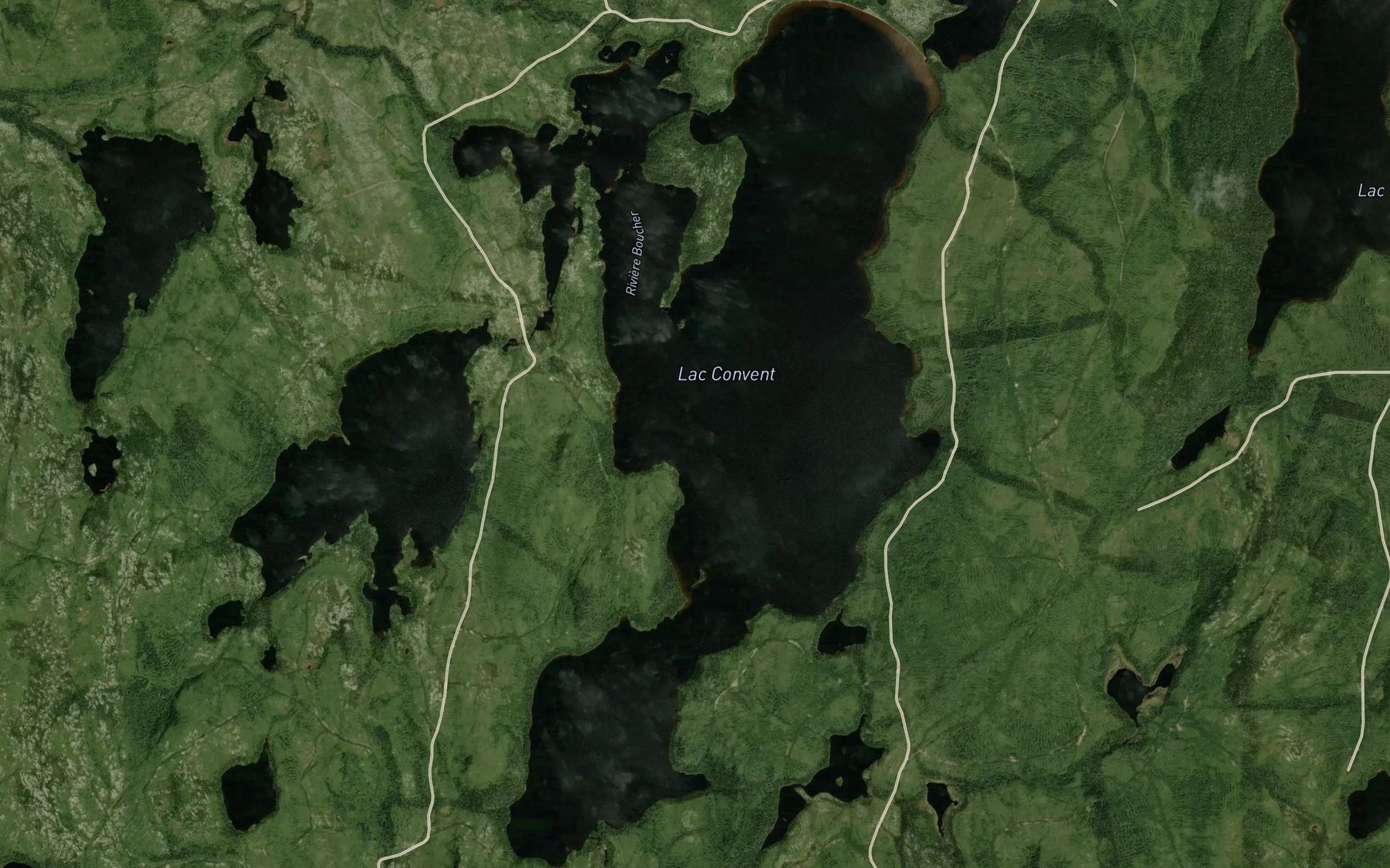 Satellite map of the Lac Convent