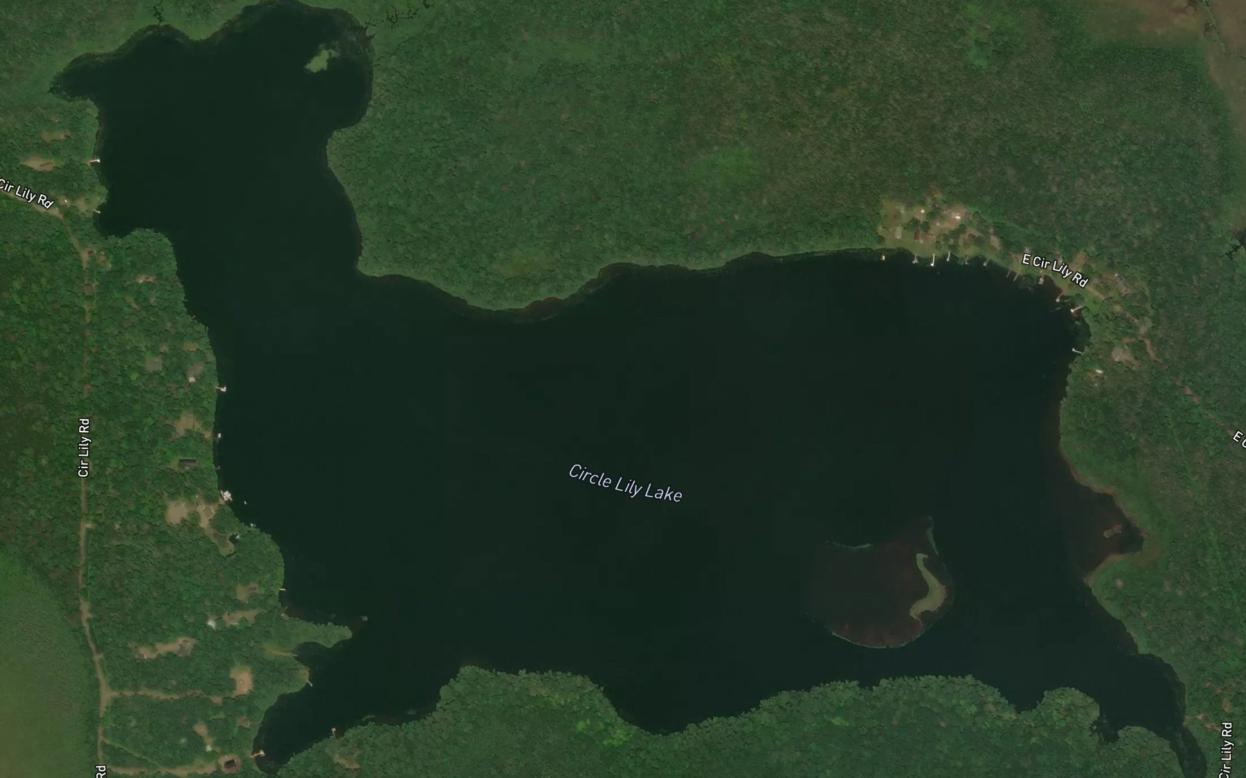 Satellite map of the Circle Lily Lake
