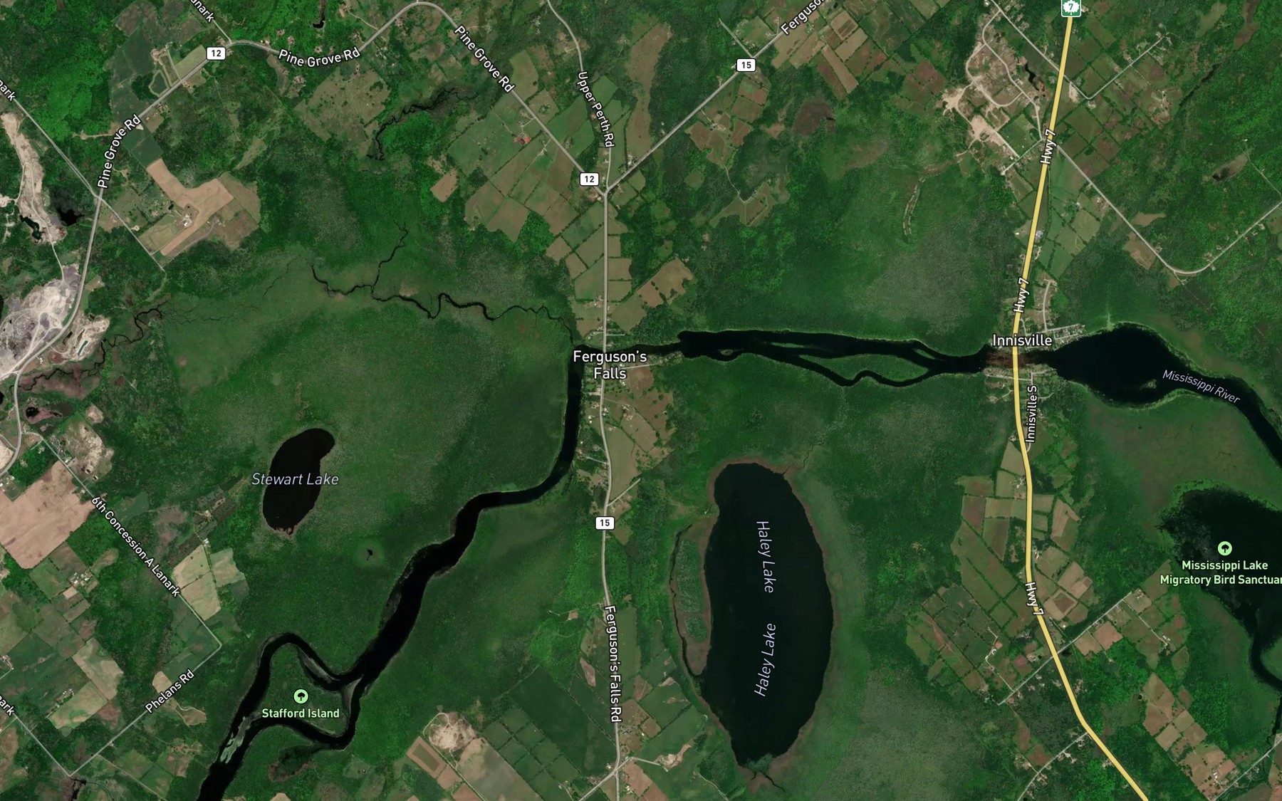 Satellite map of the Campbells Creek