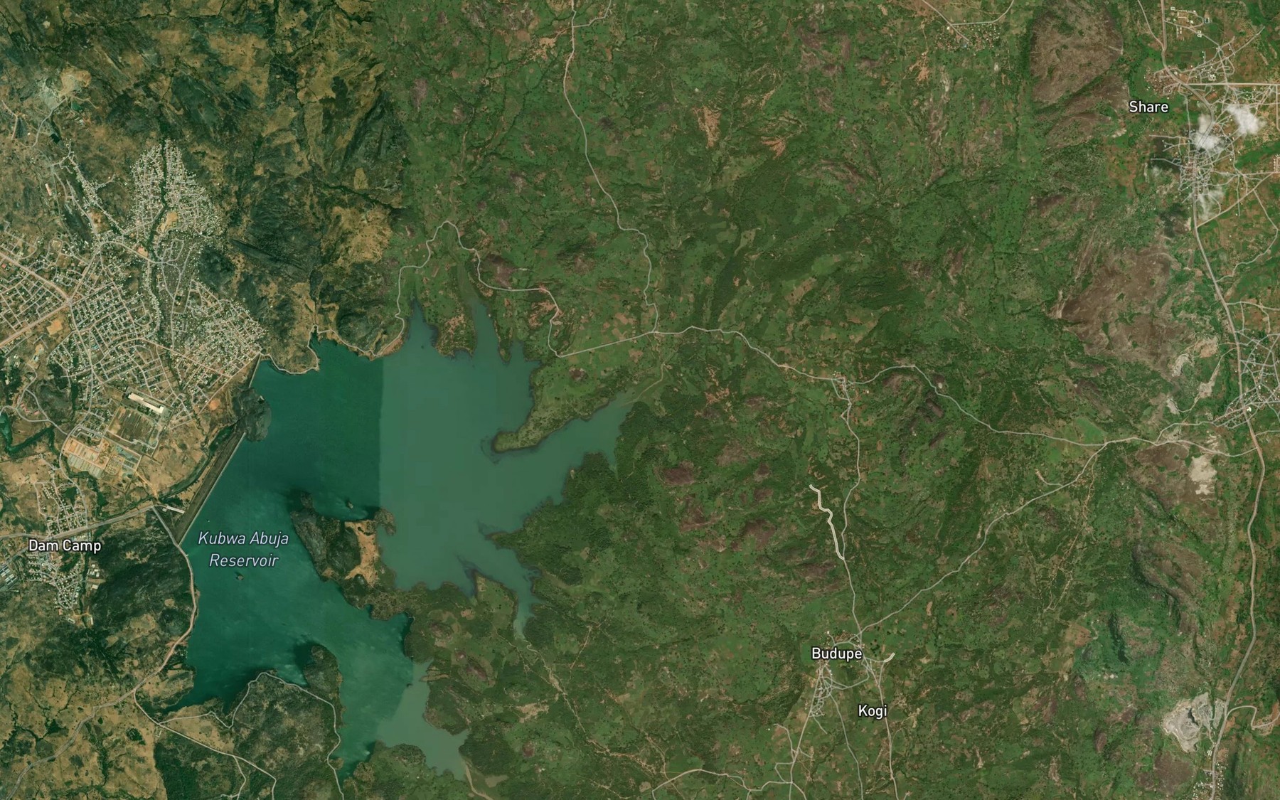 Satellite map of the River Dnako