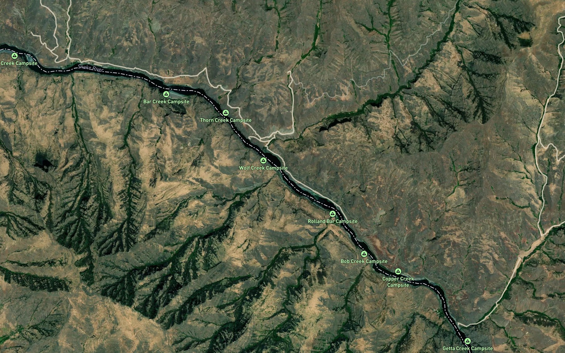 Satellite map of the Roland Creek