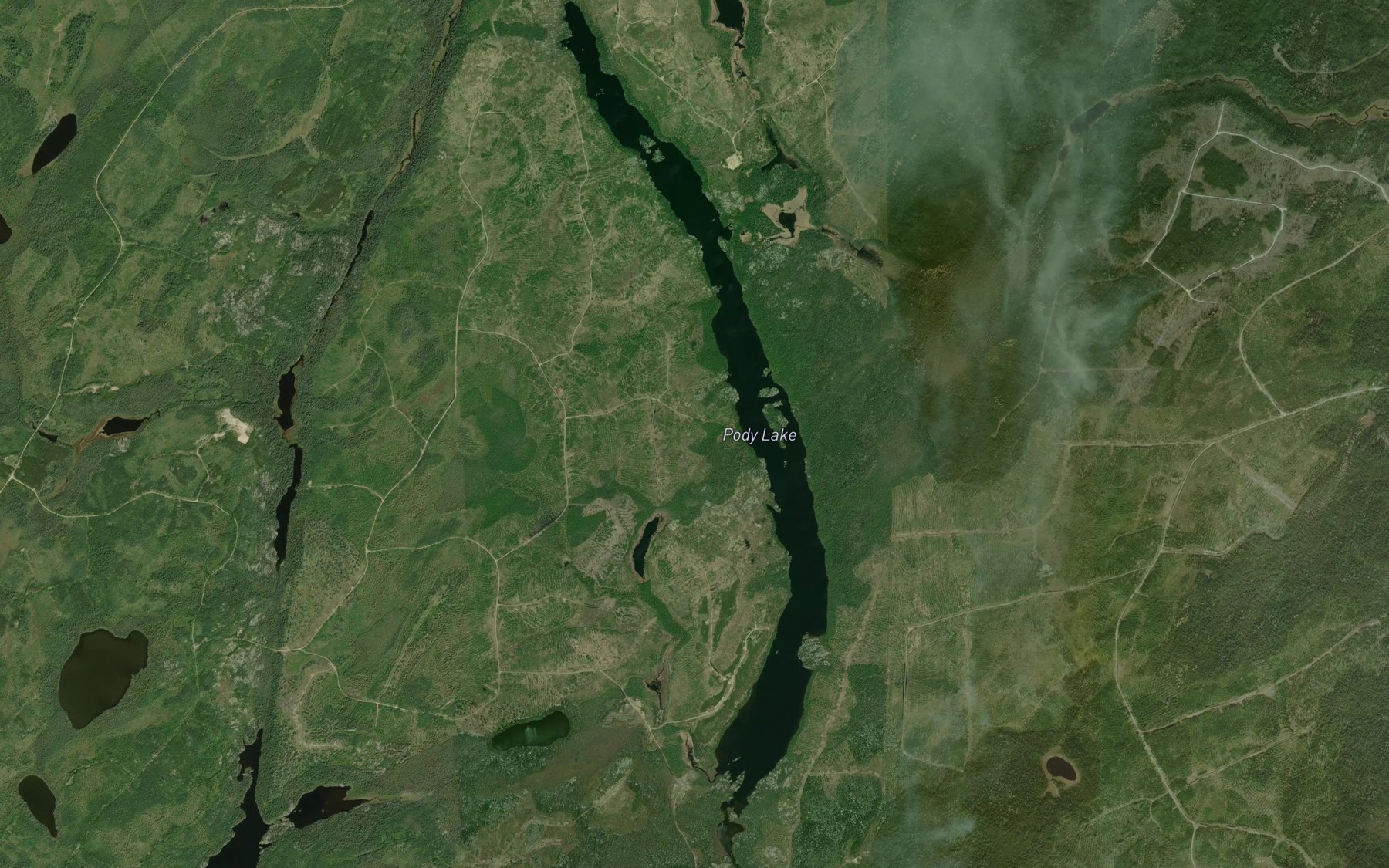 Satellite map of the Pody Lake