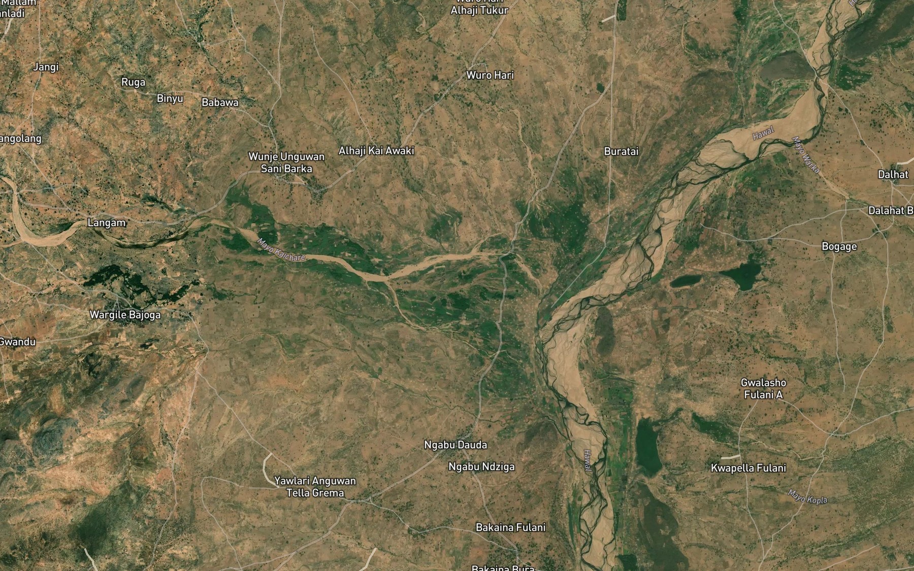 Satellite map of the Mayo Kaichare