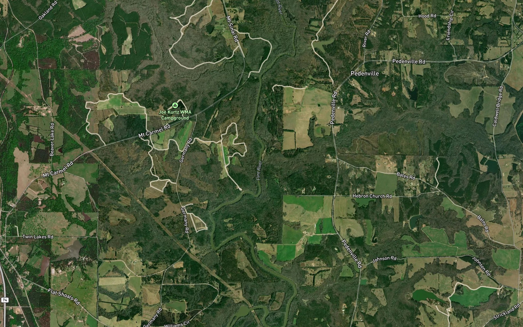 Satellite map of the Birch Creek