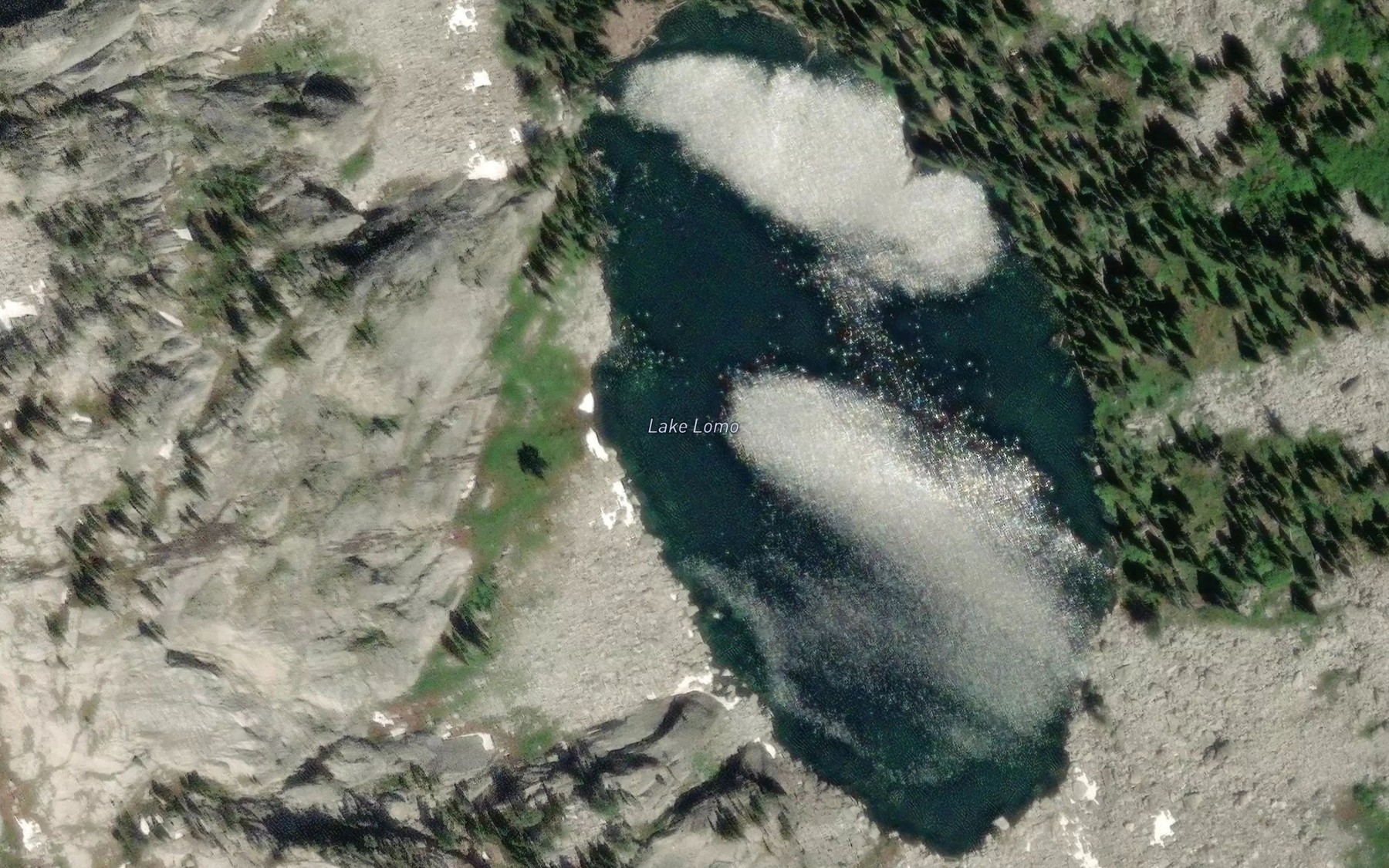 Satellite map of the Lomo Lake