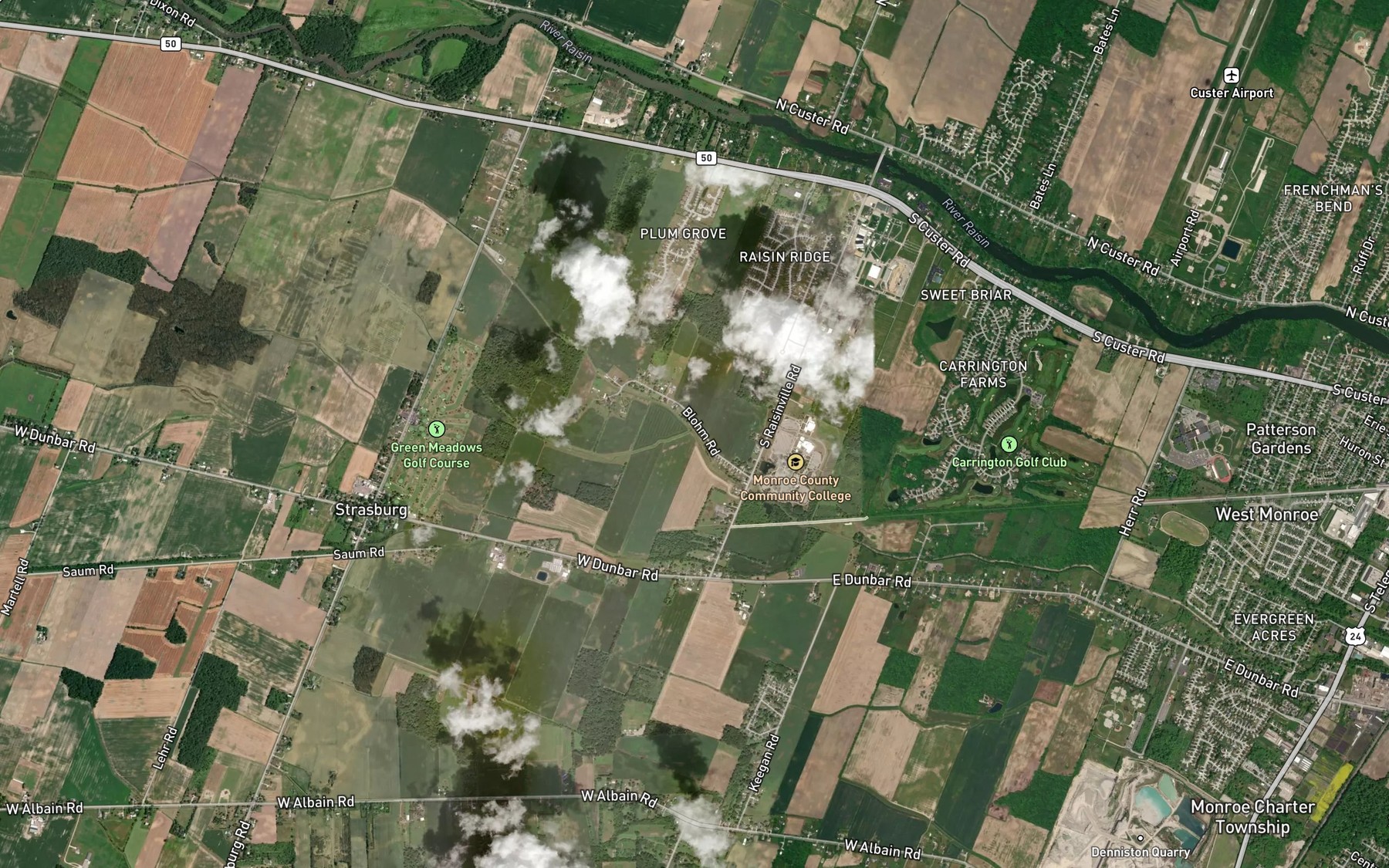 Satellite map of the Sycamore Drain