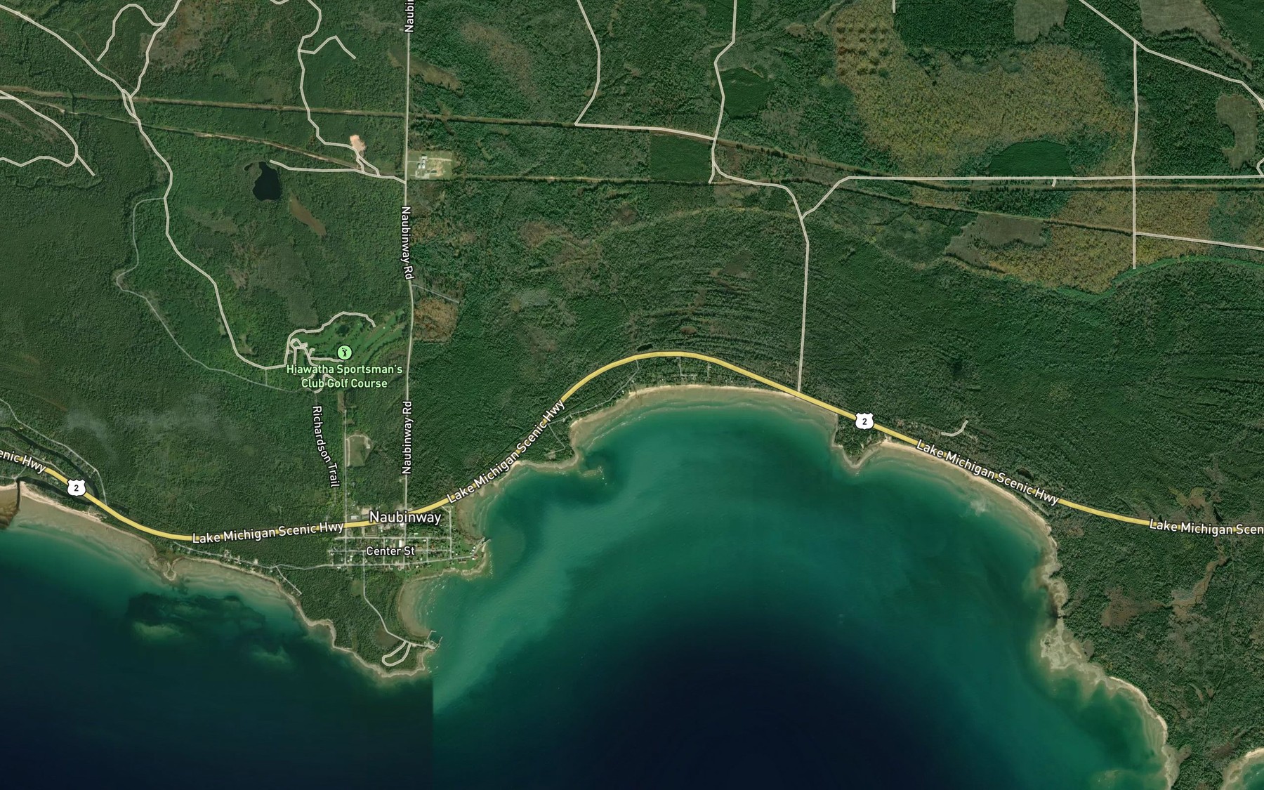 Satellite map of the East Mile Creek