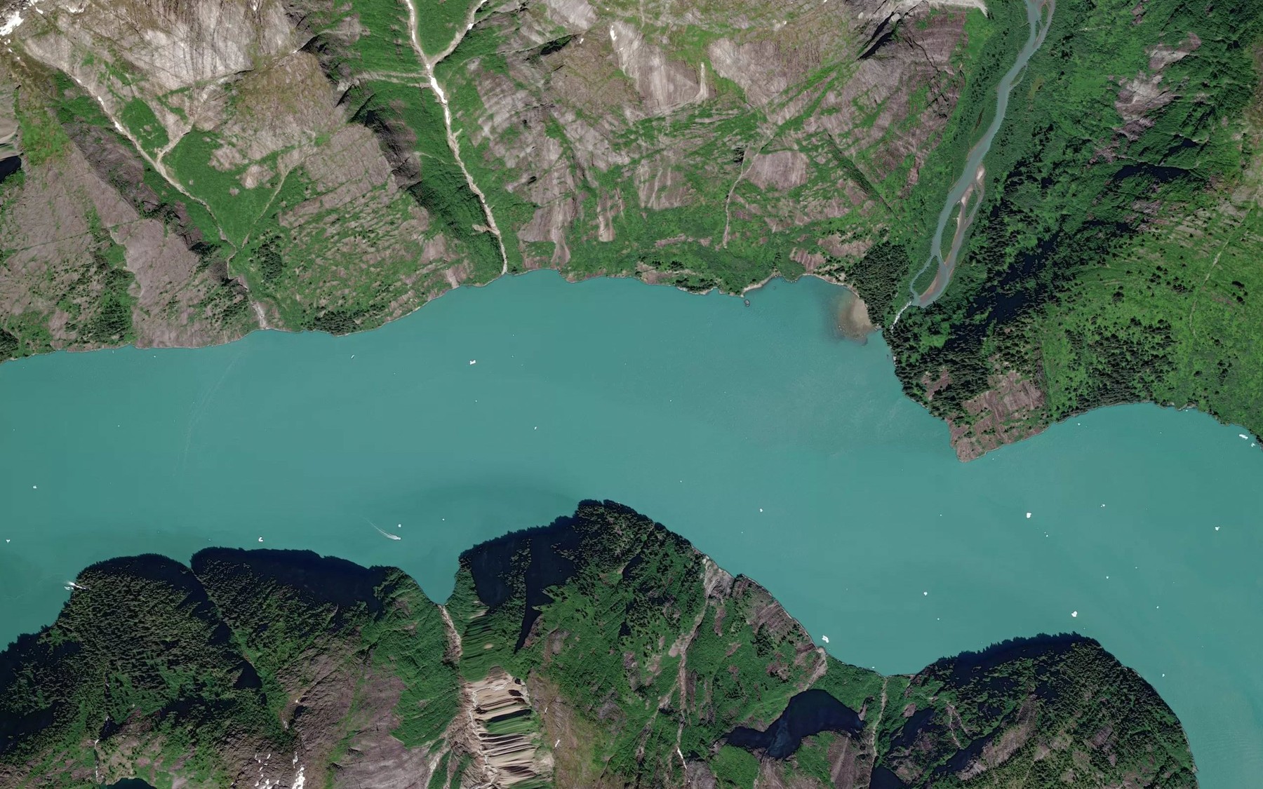 Satellite map of the Tracy Arm