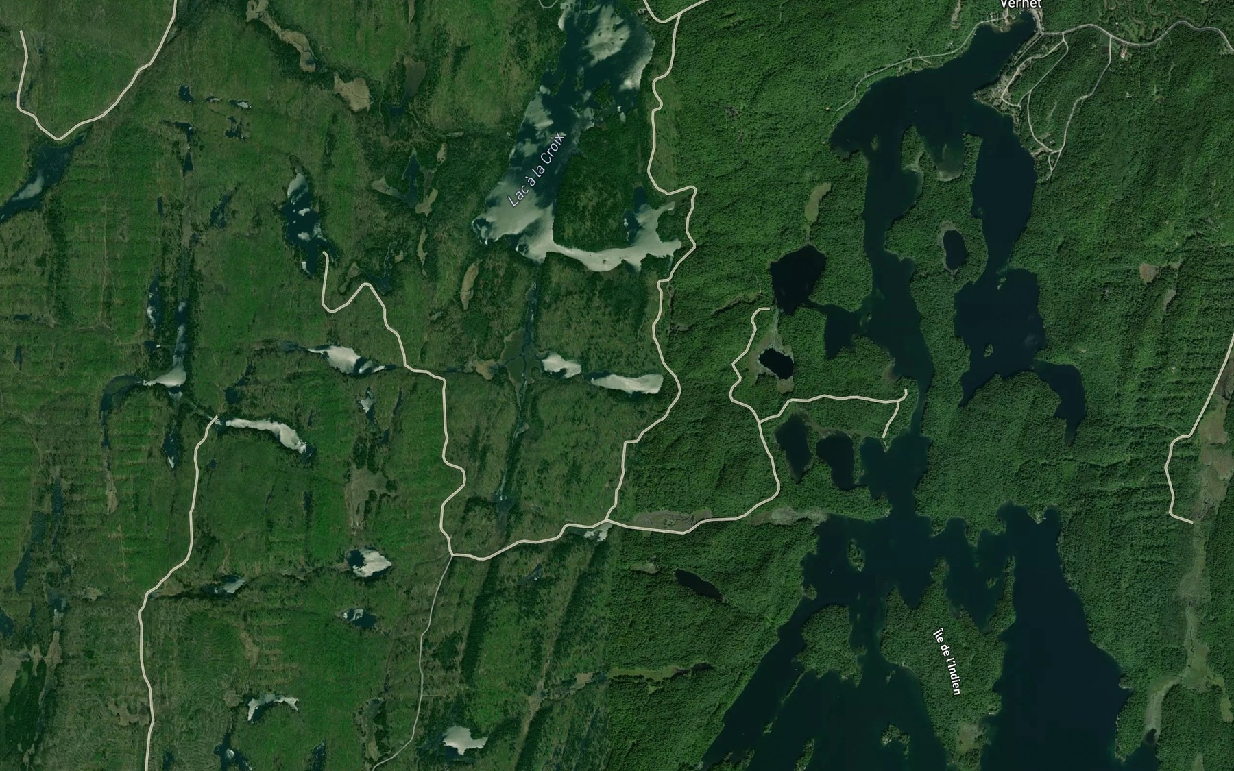 Satellite map of the Lac Twin Est