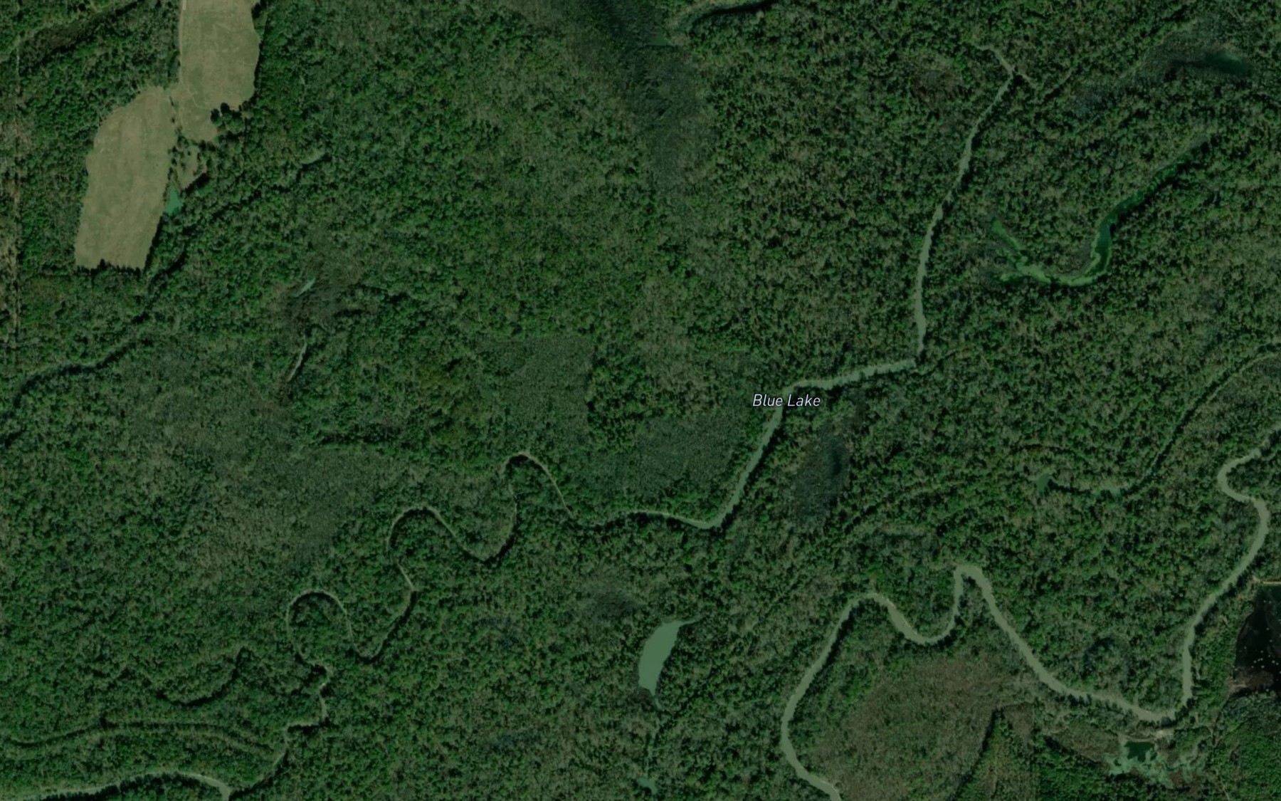 Satellite map of the Blue Lake