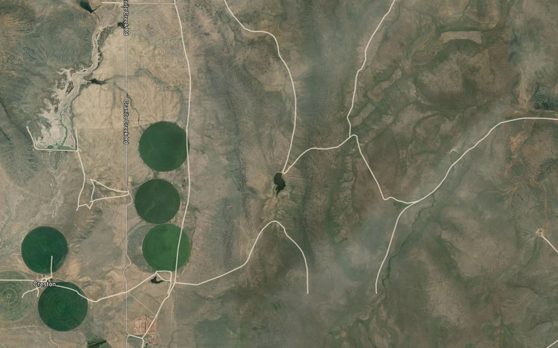Satellite map of the Rodger Reservoir