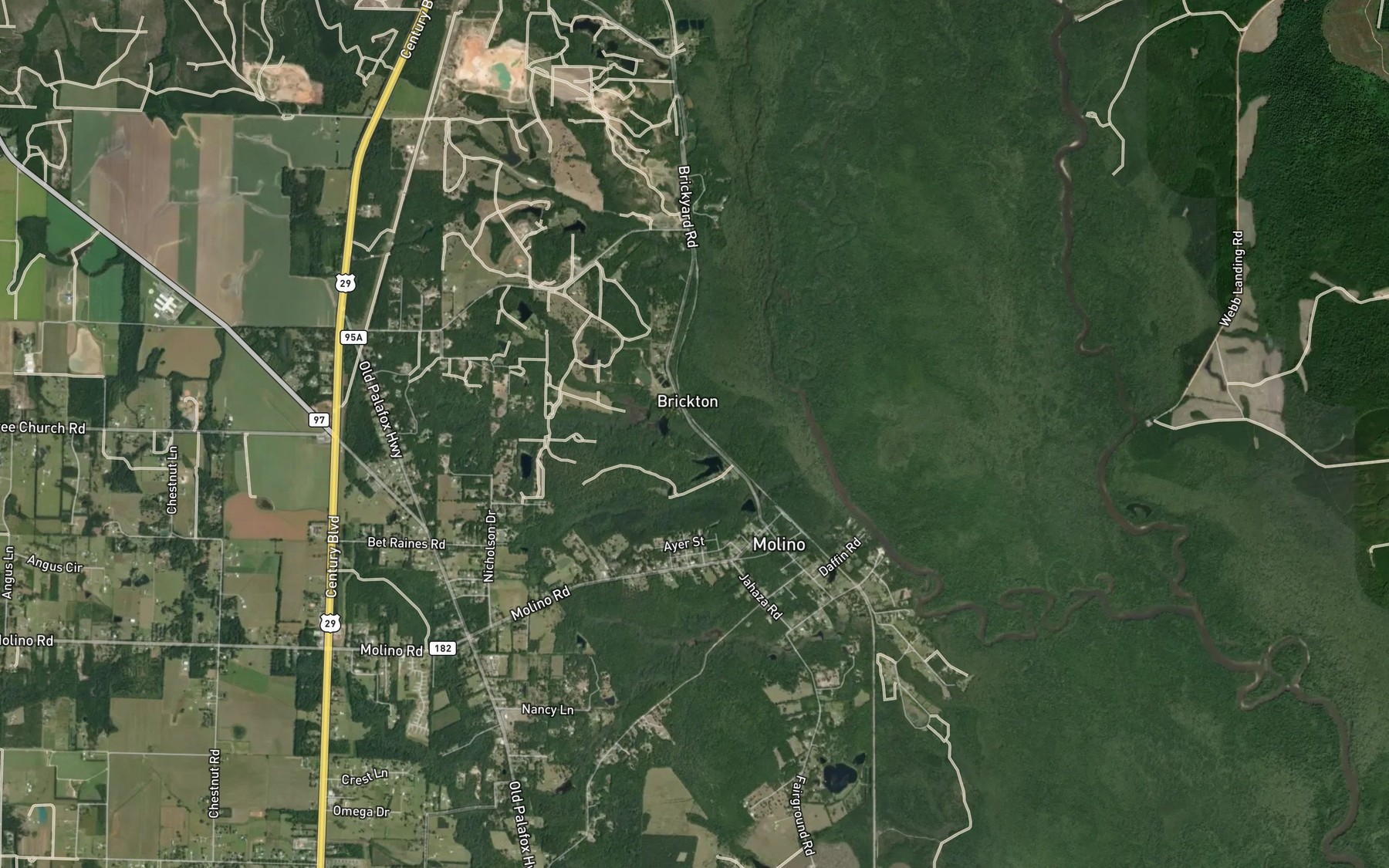 Satellite map of the Big Branch