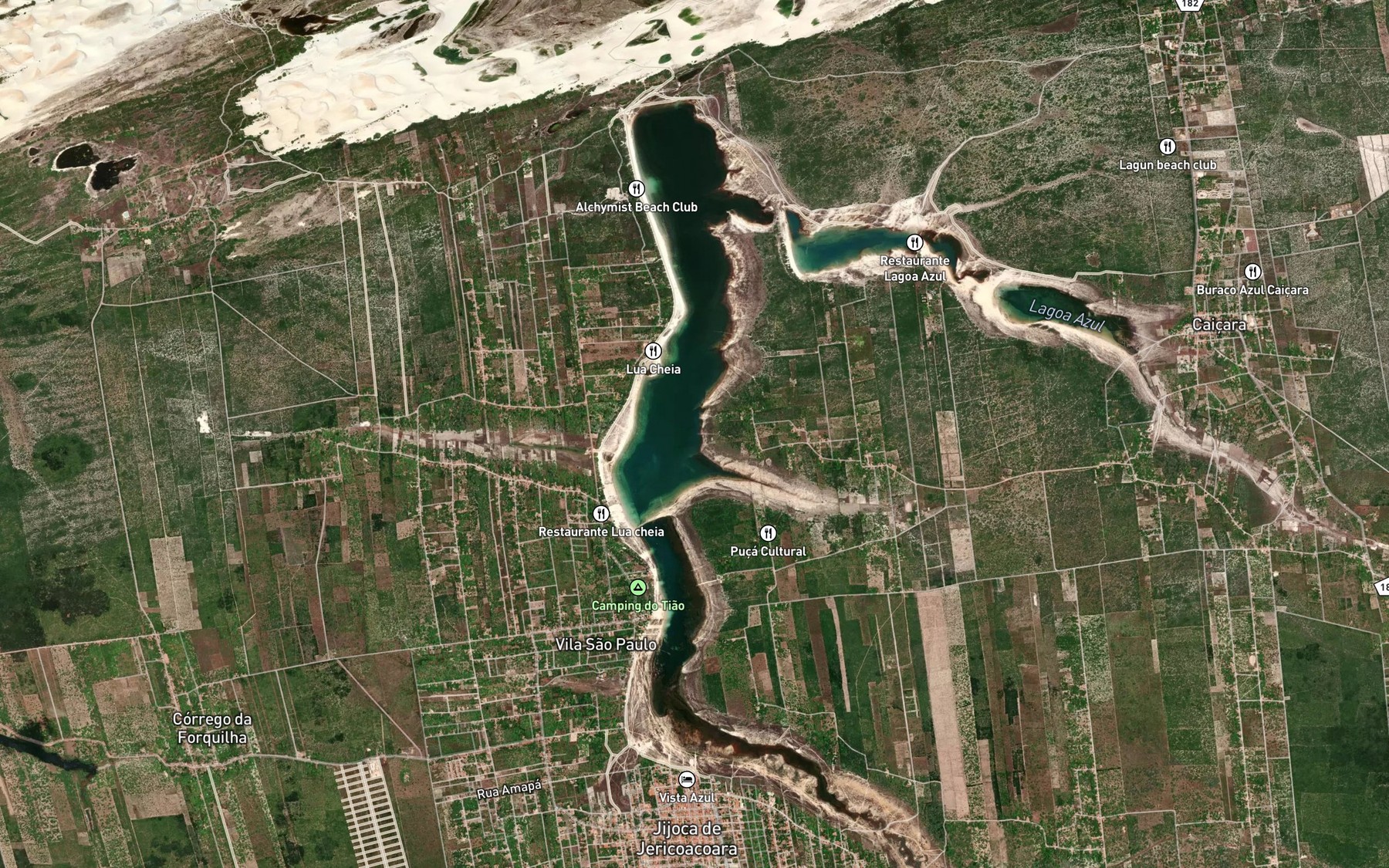Satellite map of the Lagoa da Caicara