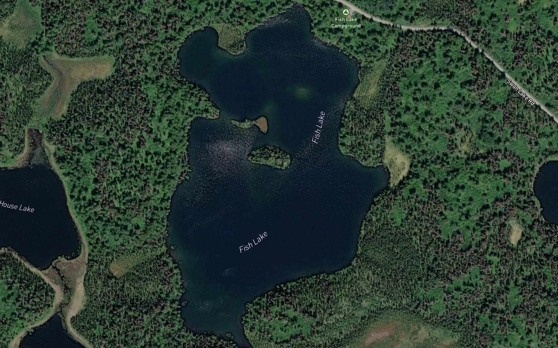 Satellite map of the Fish Lake