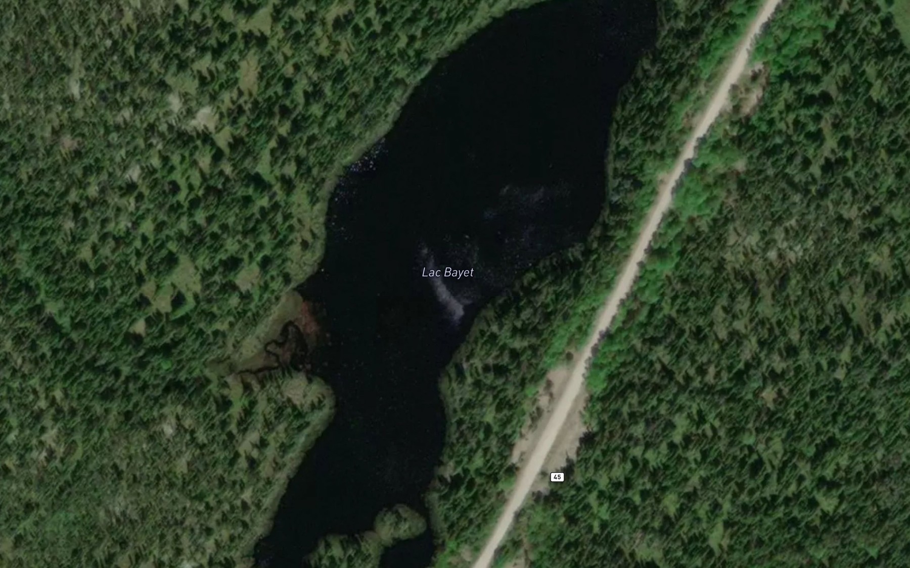 Satellite map of the Lac Bayet