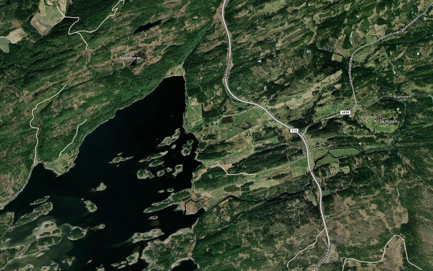 Satellite map of the Skarsaunbekken