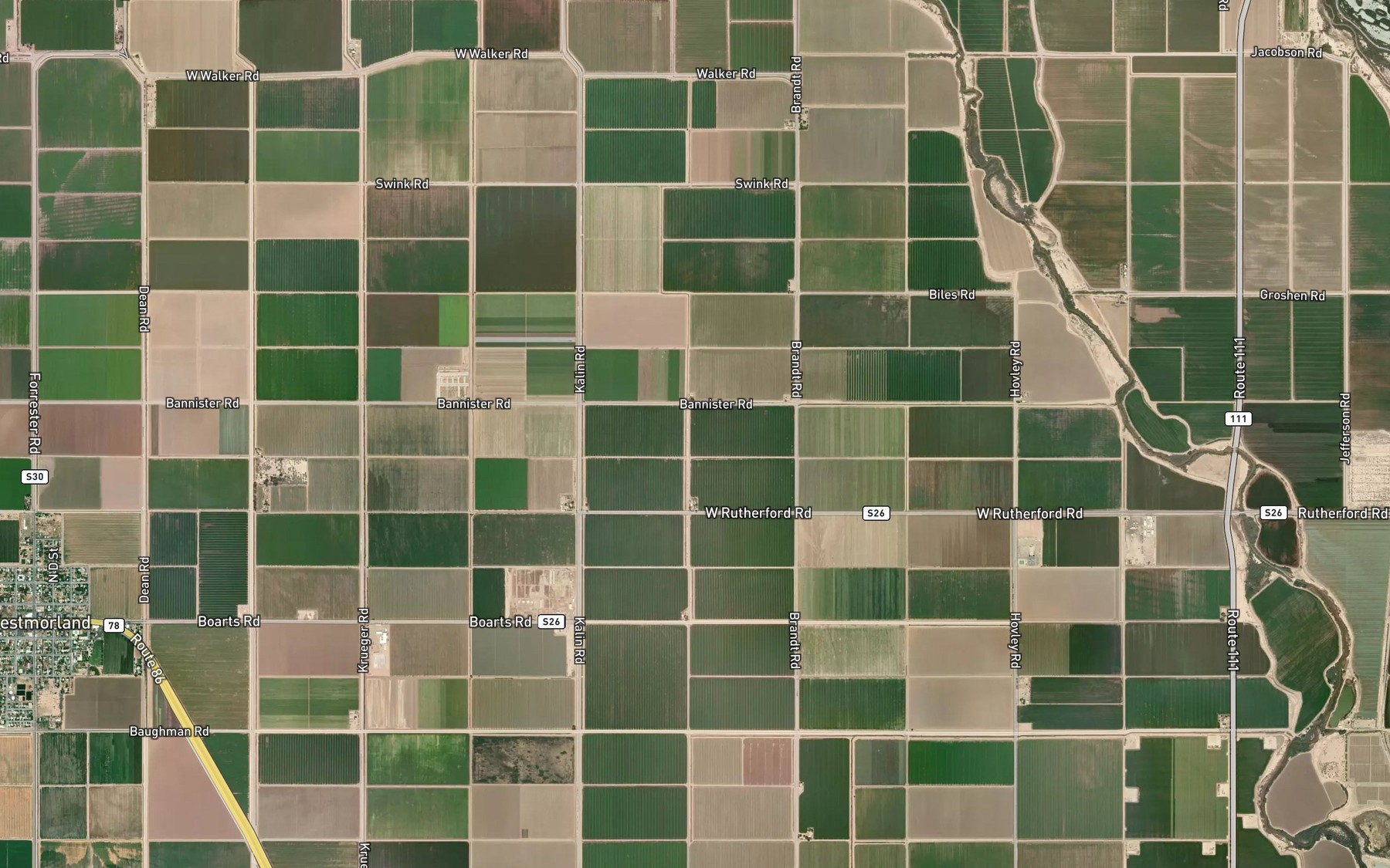 Satellite map of the Main Spruce Canal