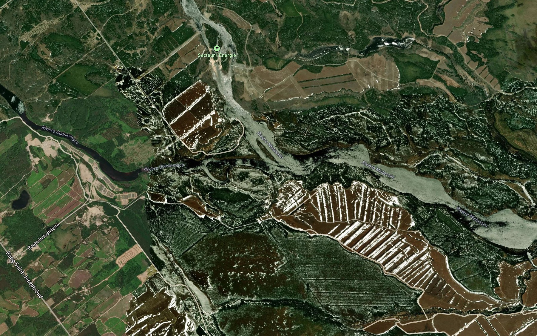 Satellite map of the Riviere Ouasiemsca