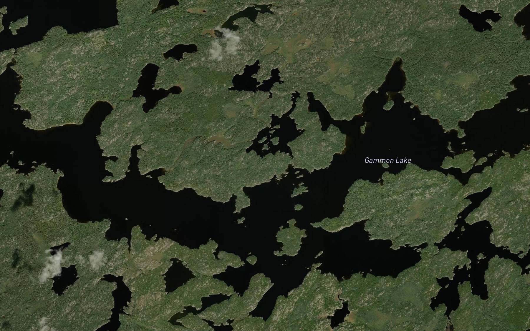 Satellite map of the Gammon Lake
