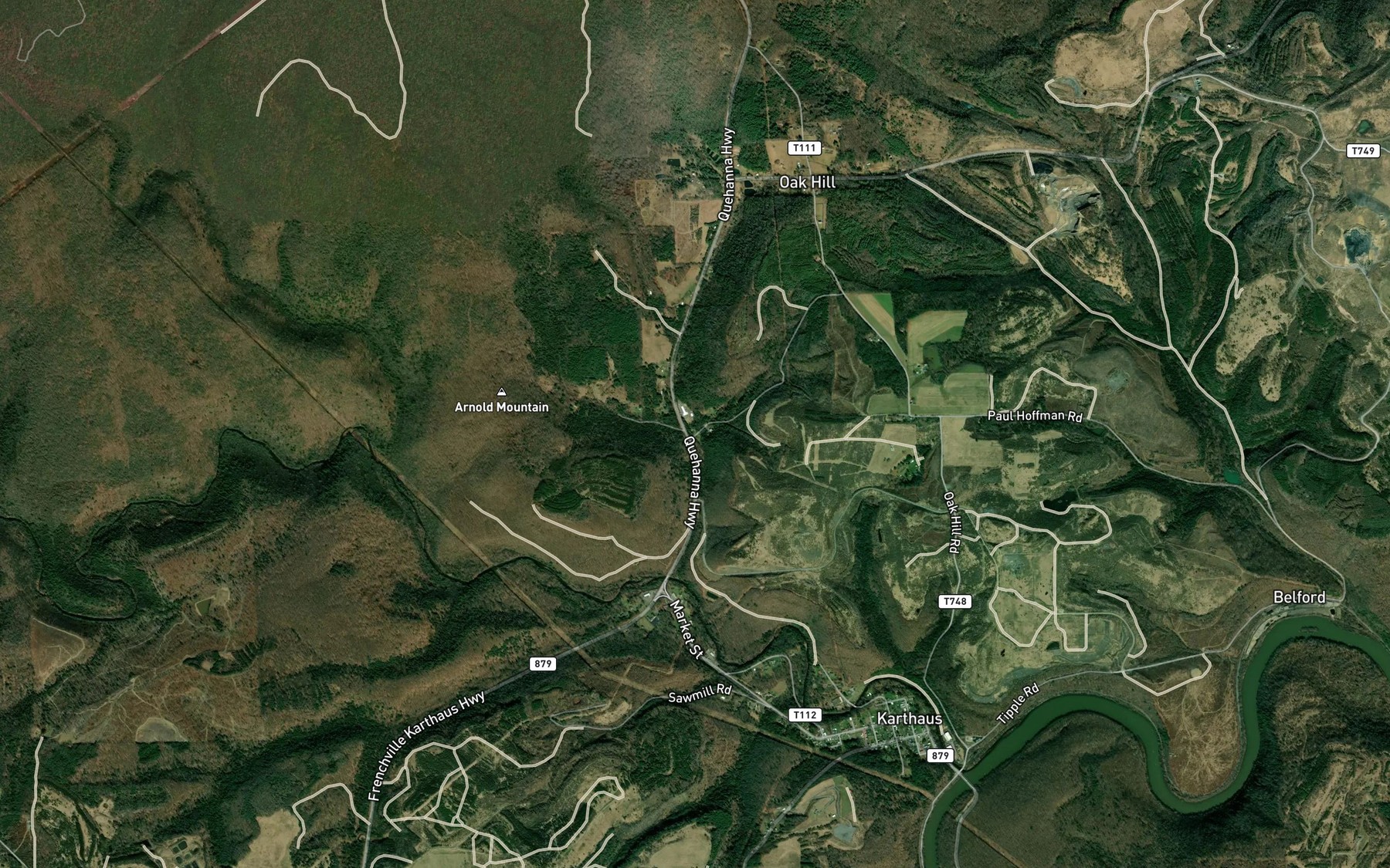 Satellite map of the Arnold Run