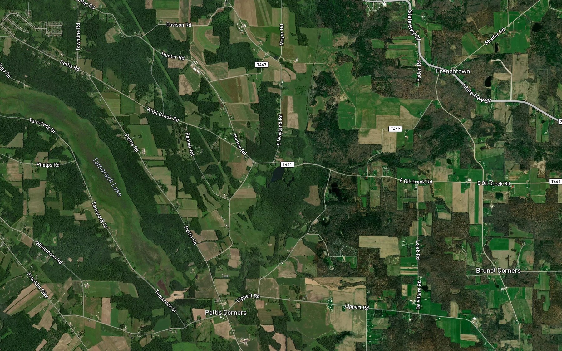 Satellite map of the Yosets Lake