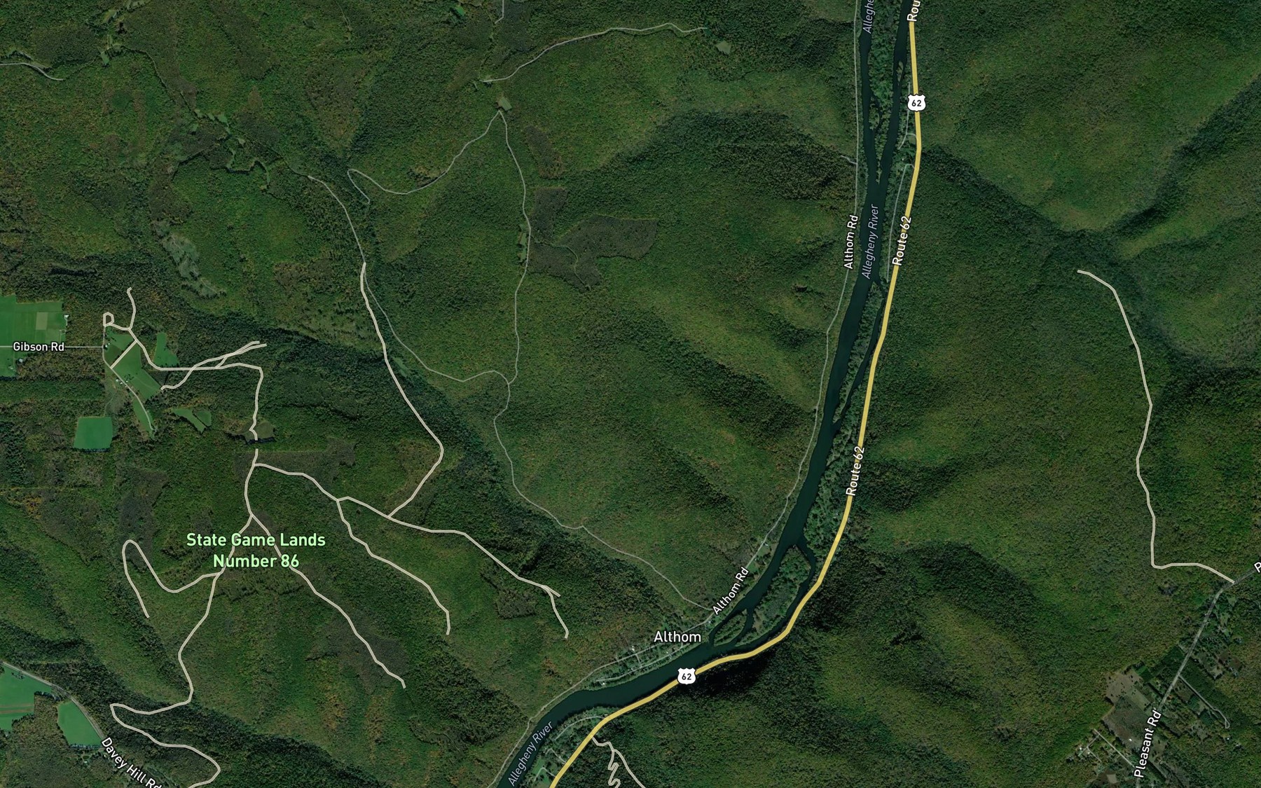 Satellite map of the Double Run