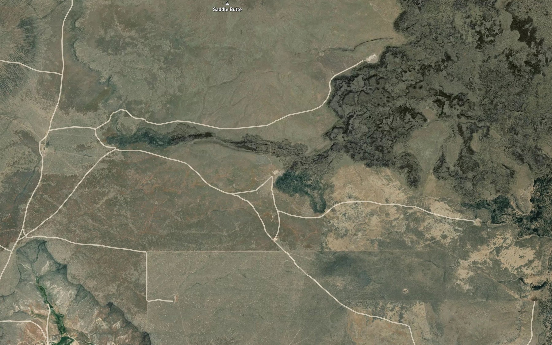Satellite map of the Alkali Reservoir