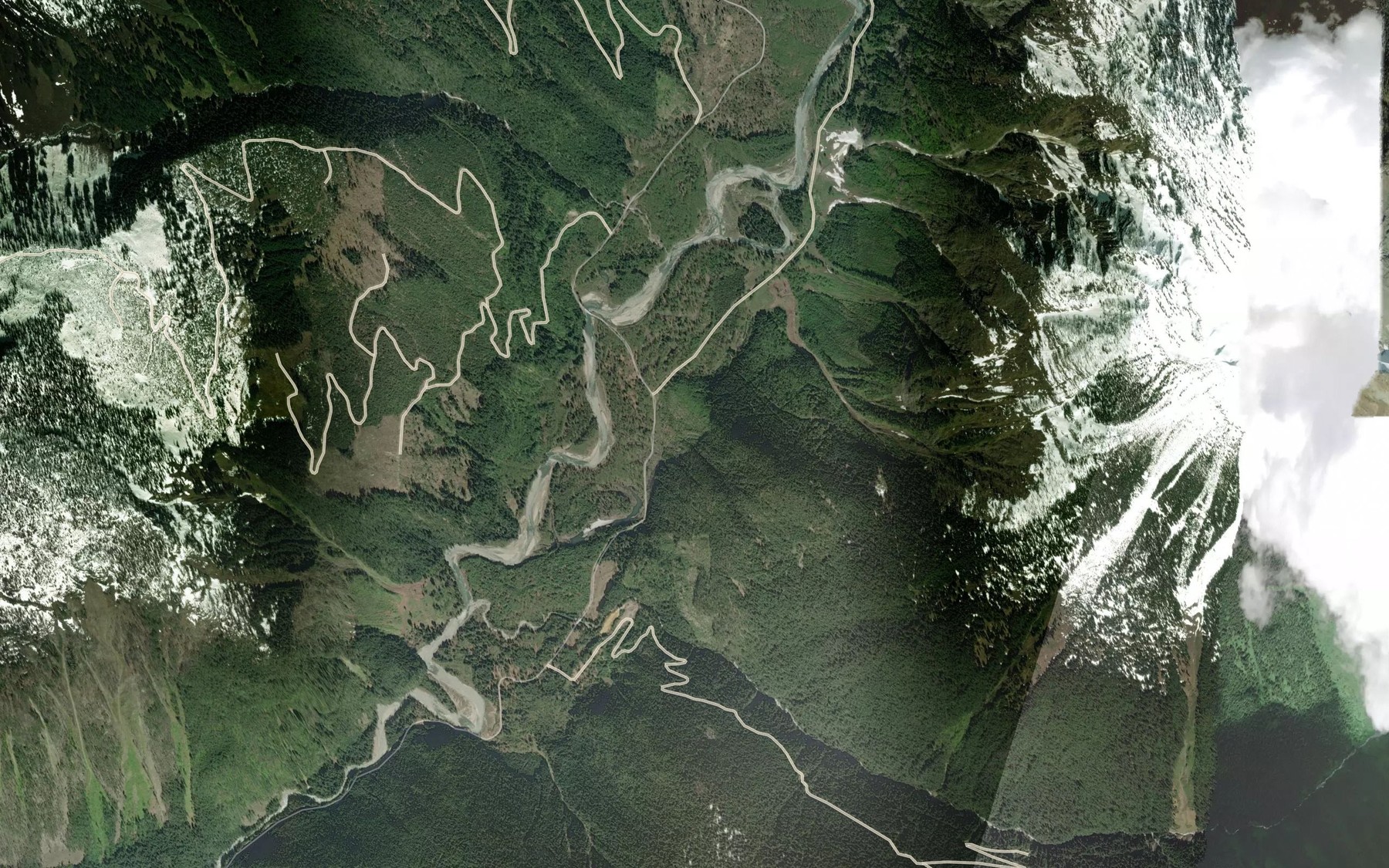 Satellite map of the Selkirk Creek