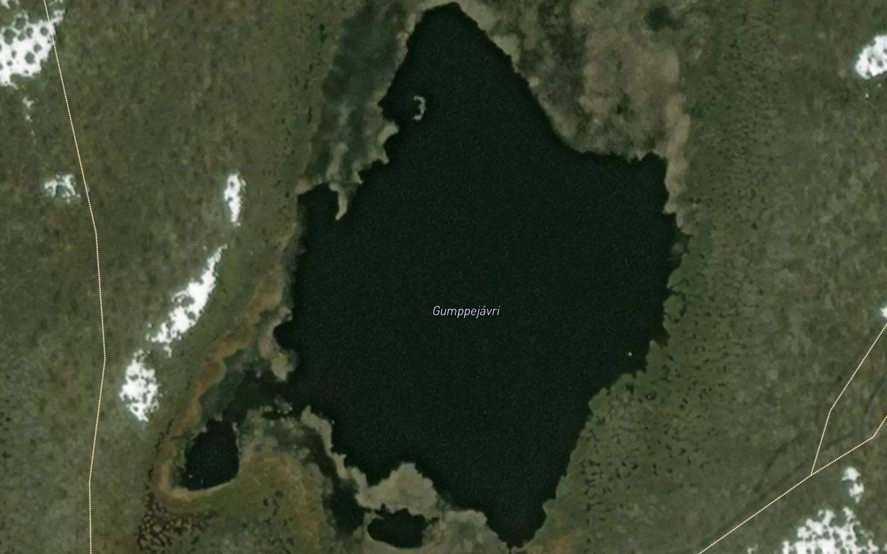 Satellite map of the Gumppejavri