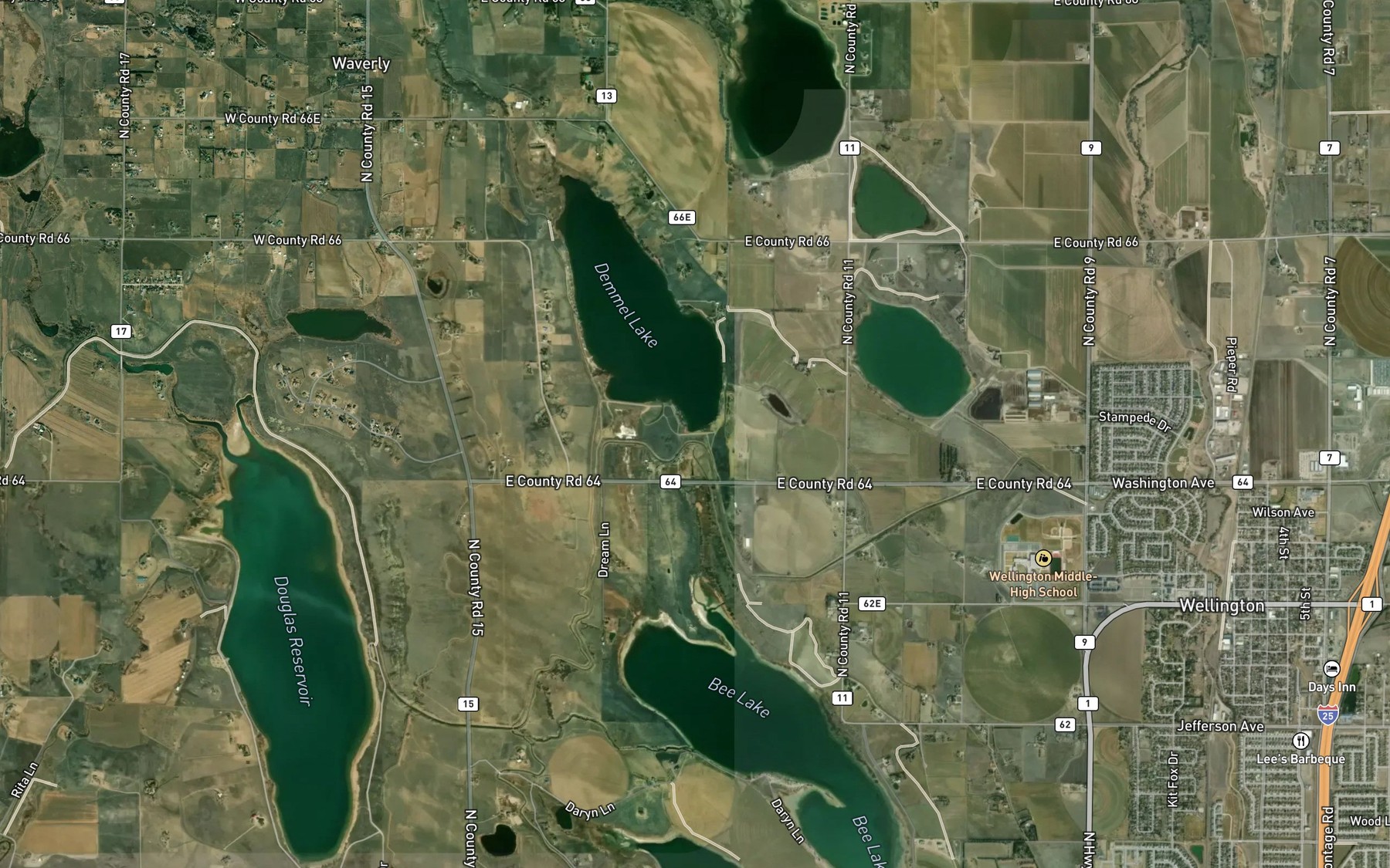 Satellite map of the Demmel Lake Reservoir Number 2