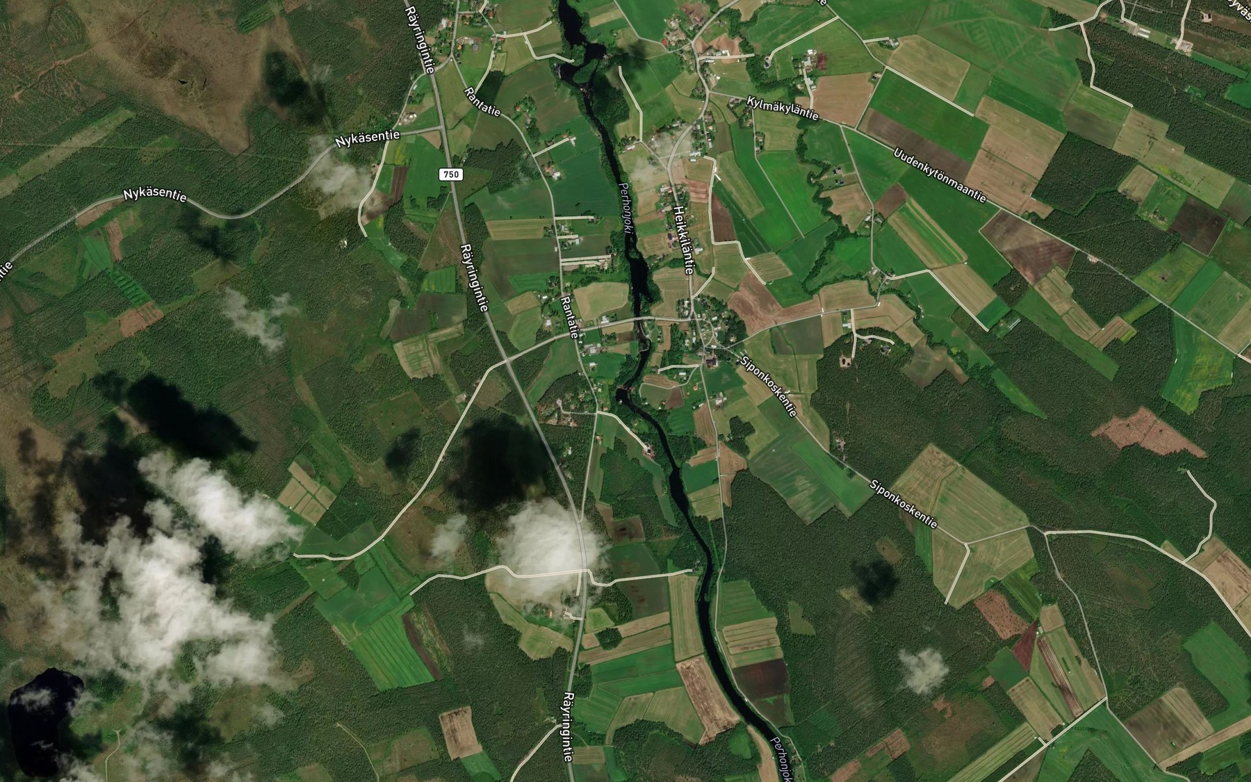Satellite map of the Seikankoski