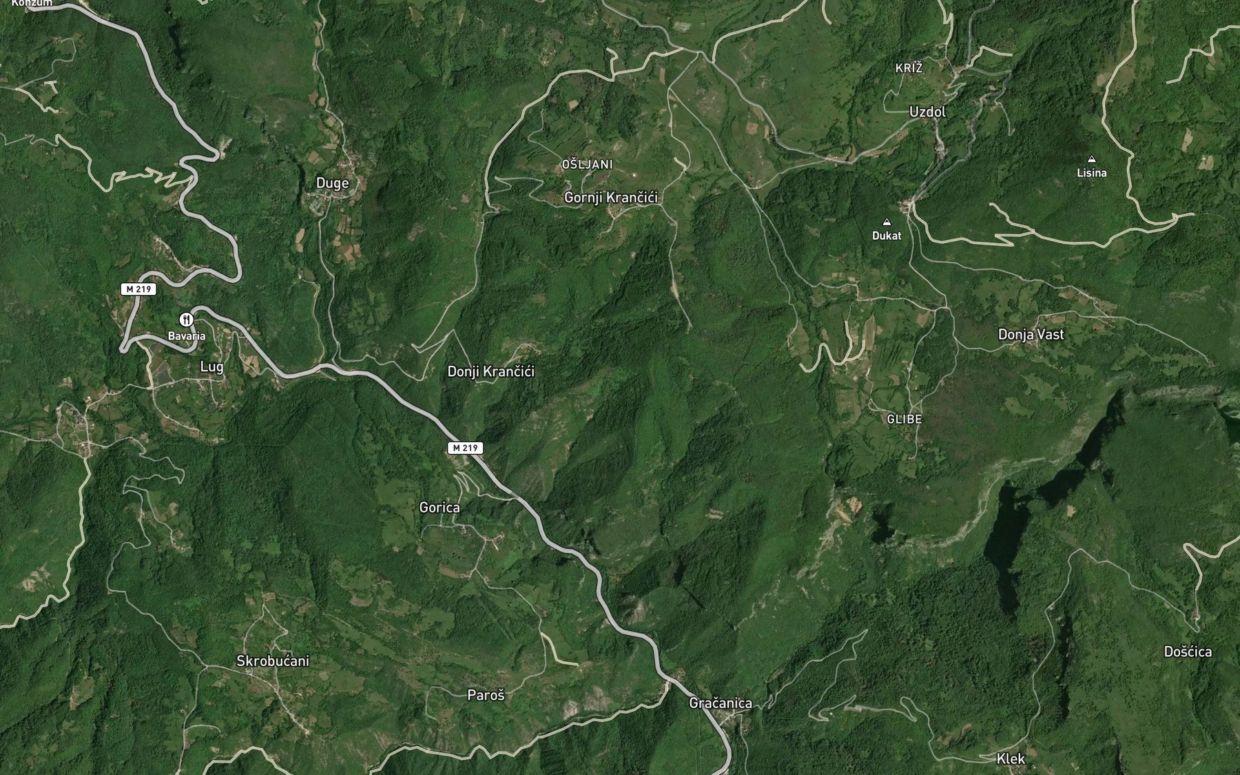 Satellite map of the Besina Voda