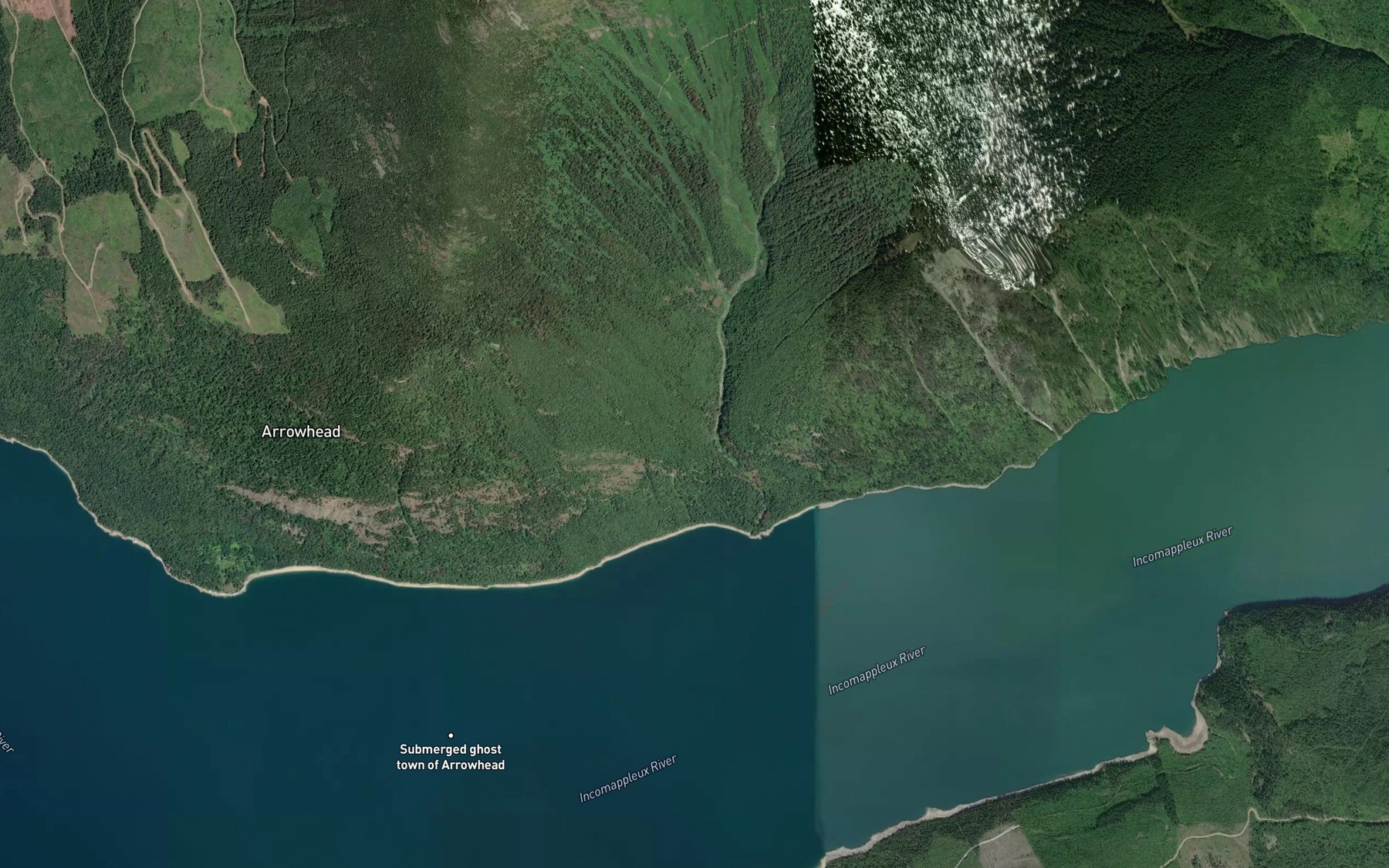 Satellite map of the Henrys Creek