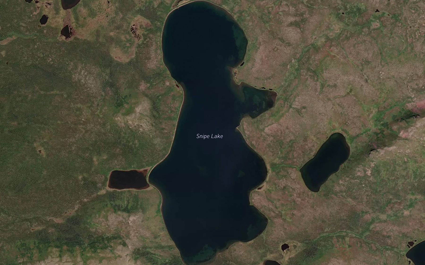 Satellite map of the Snipe Lake