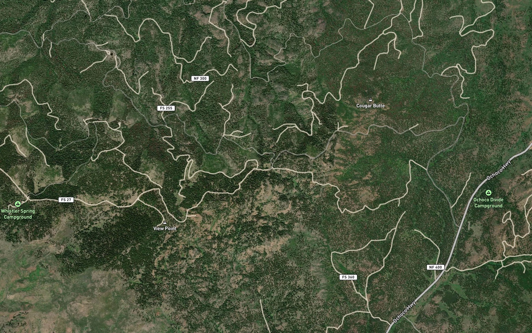 Satellite map of the Grant Spring
