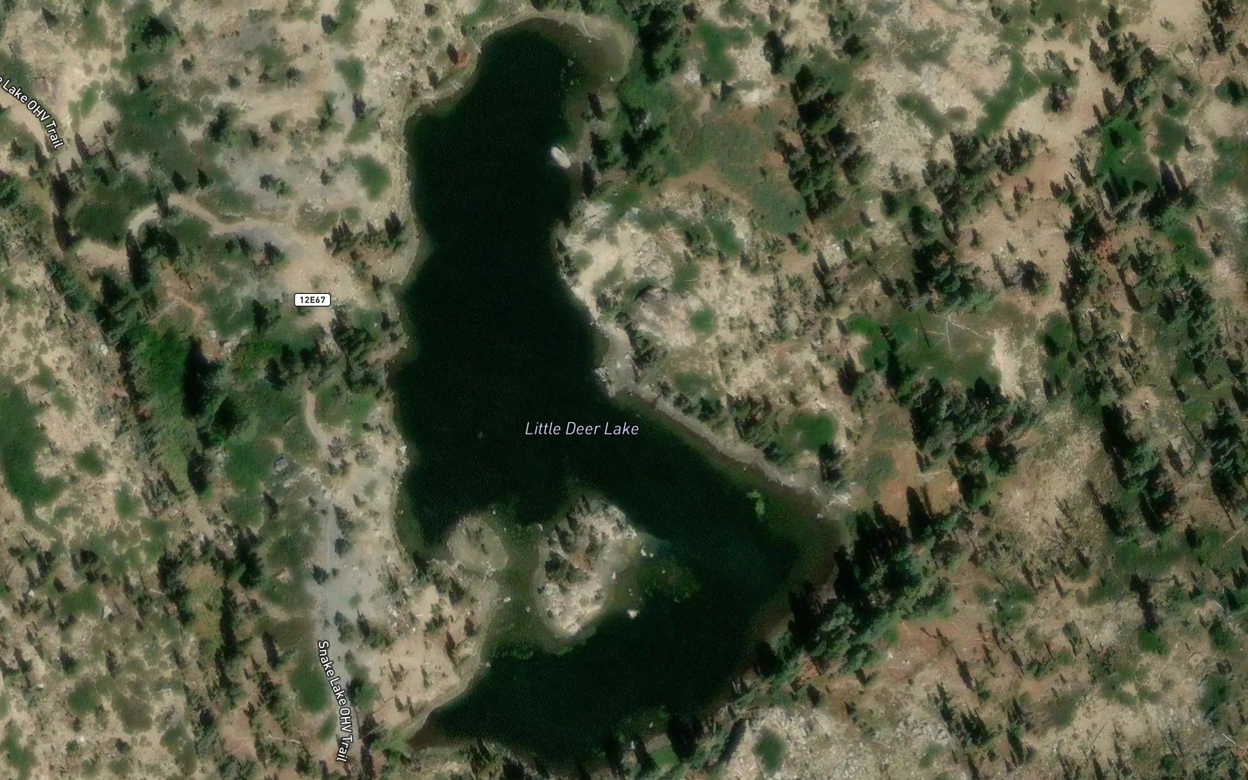 Satellite map of the Little Deer Lake