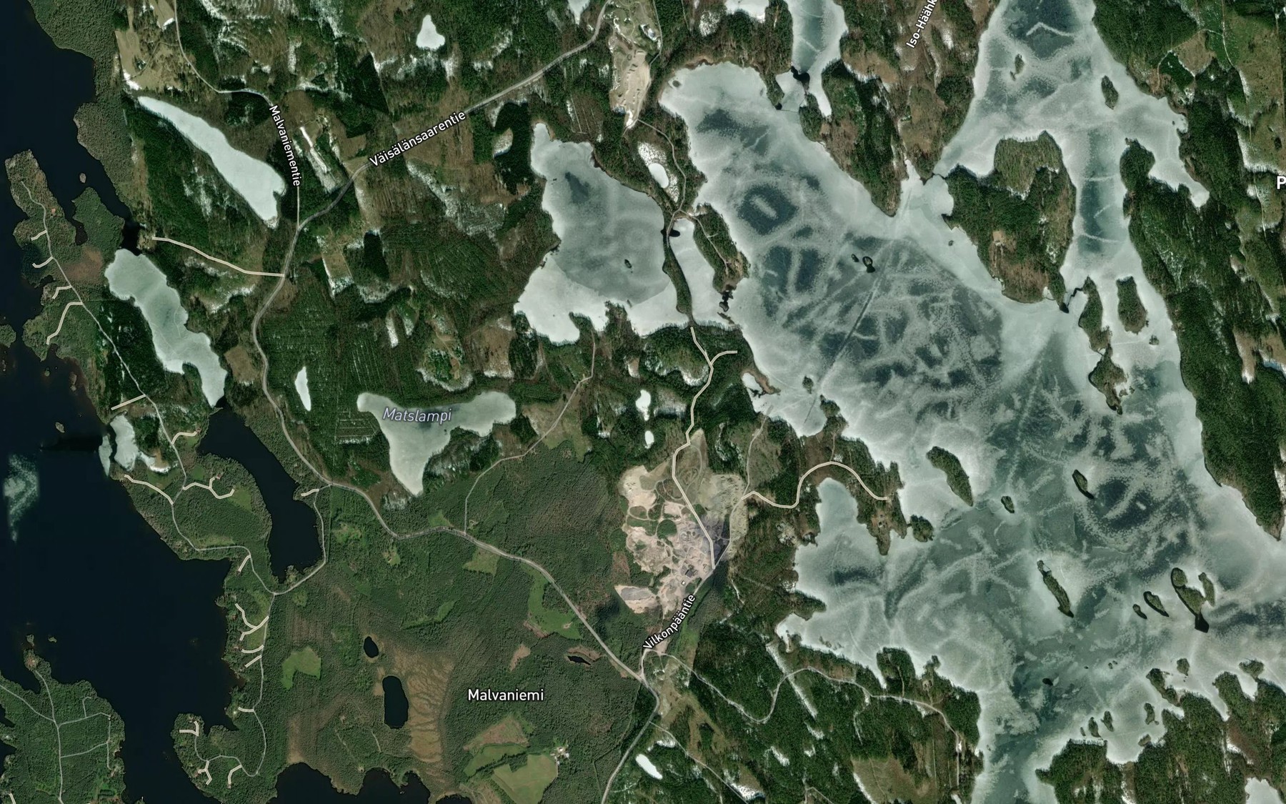 Satellite map of the Haukilammit