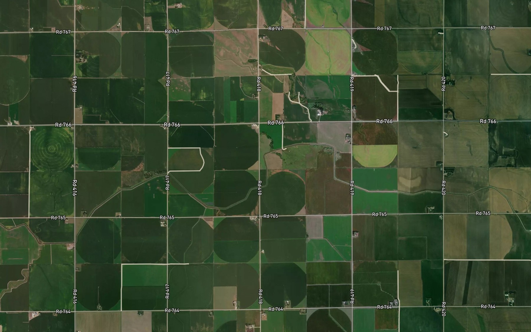 Satellite map of the Cozad Canal