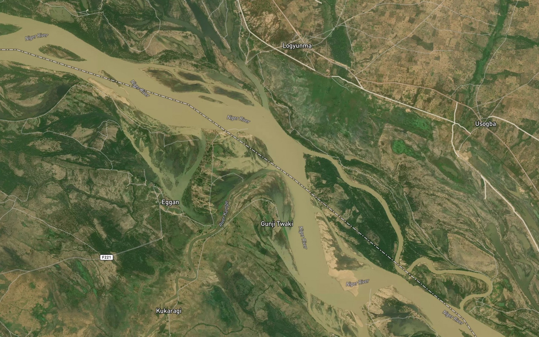 Satellite map of the River Kampe