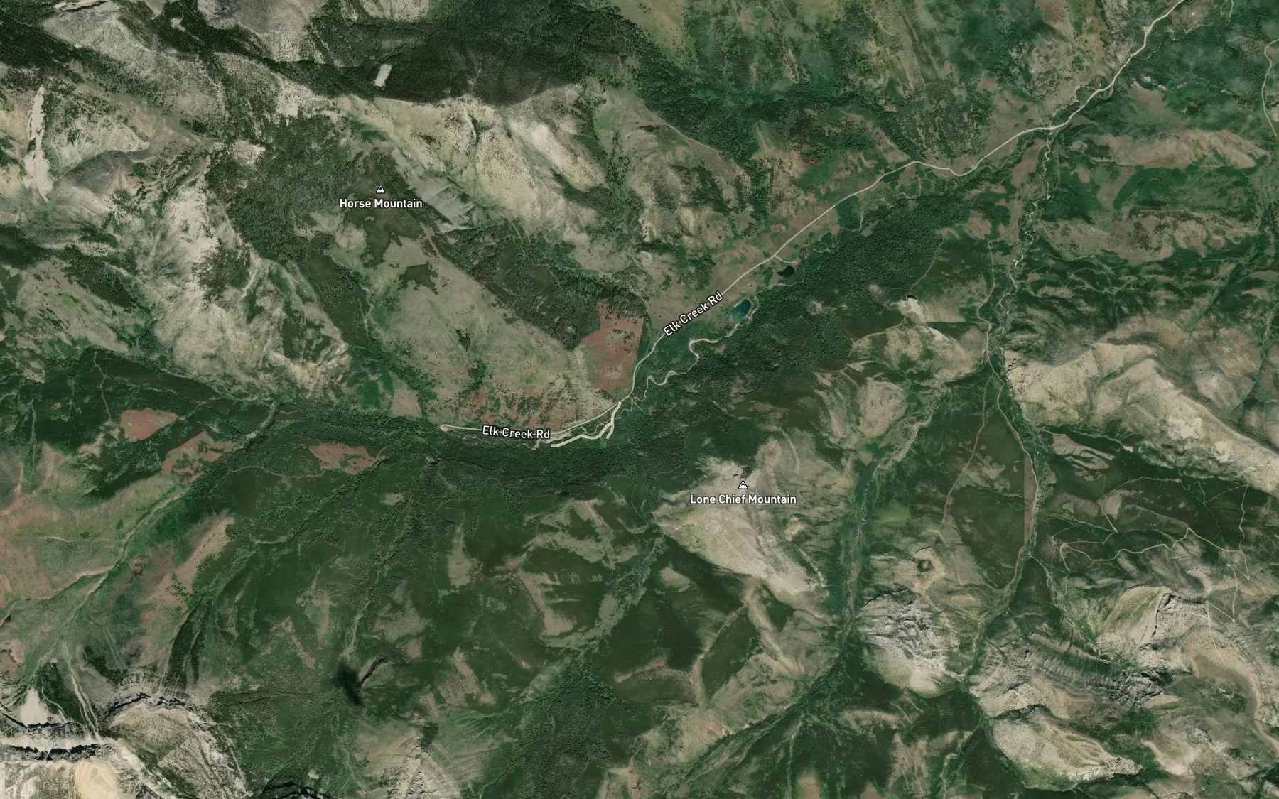 Satellite map of the Bailey Creek